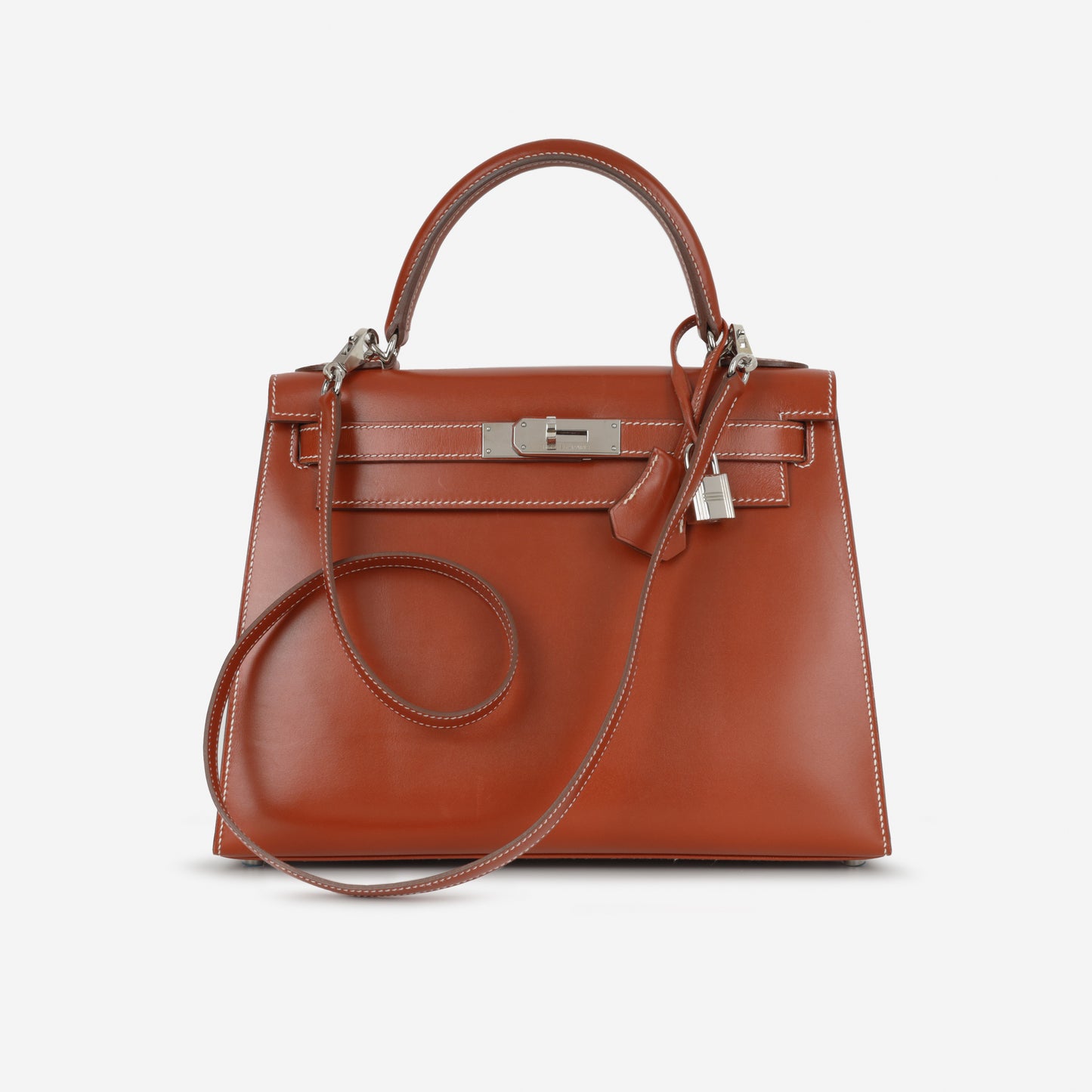 Hermès Kelly 28 - Brique Box Calf | Palladium Hardware