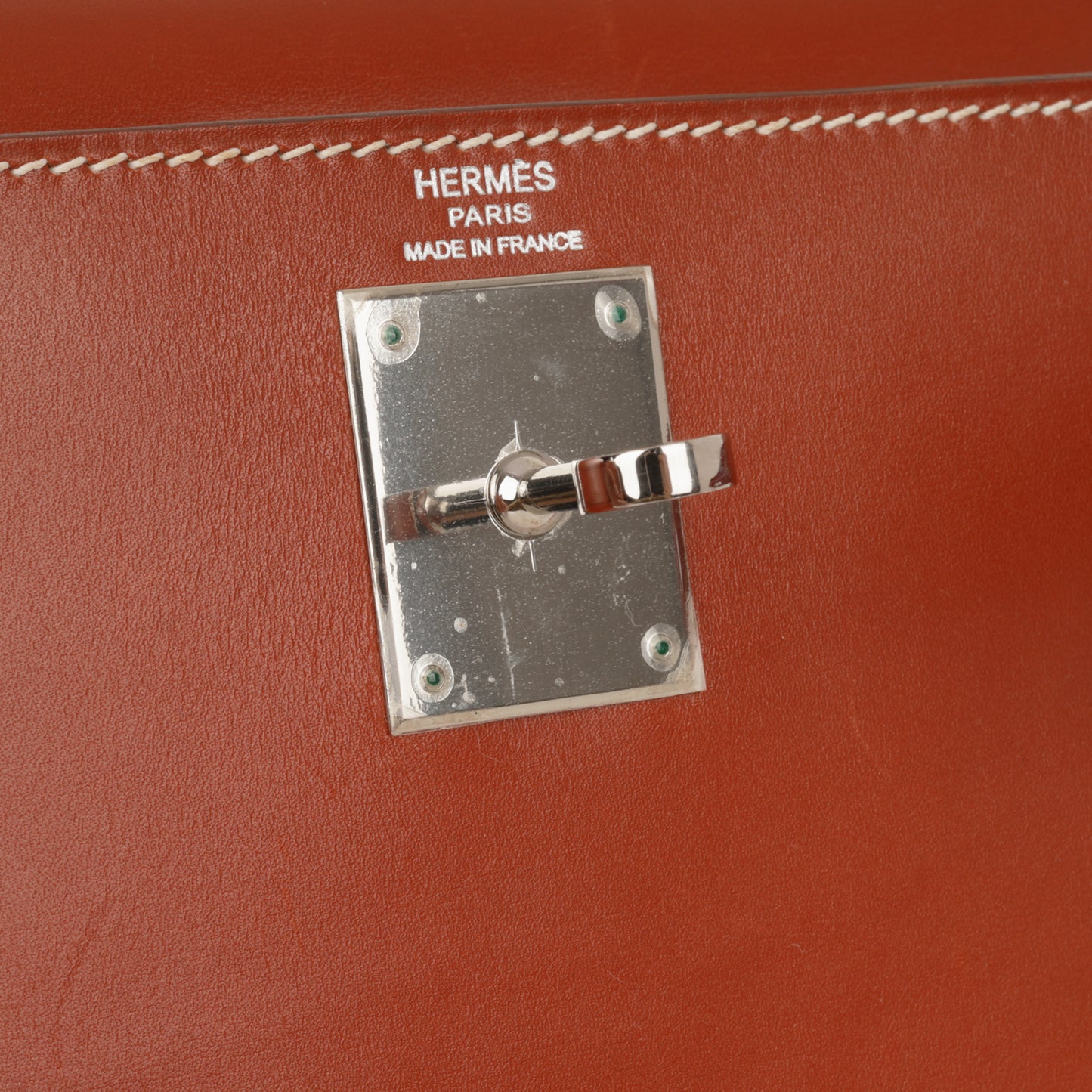 Hermès Kelly 28 - Brique Box Calf | Palladium Hardware