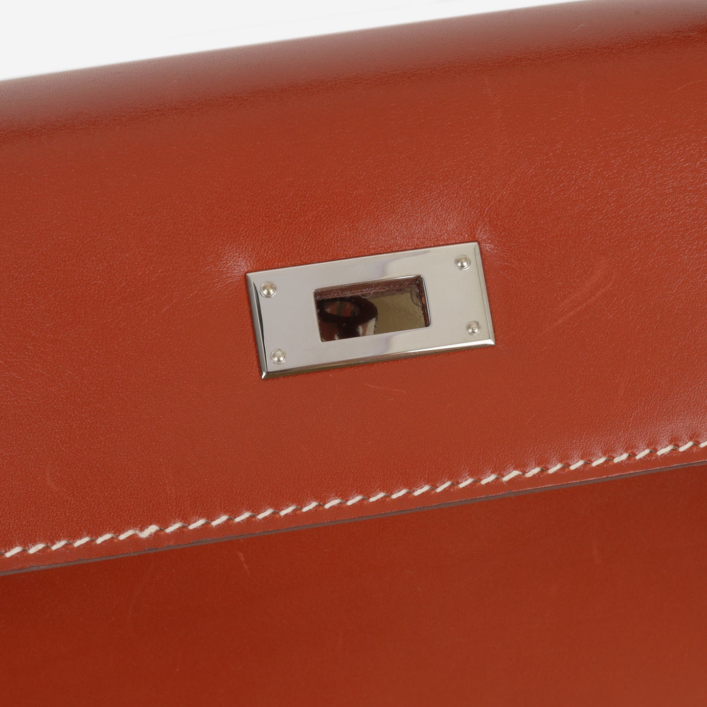 Hermès Kelly 28 - Brique Box Calf | Palladium Hardware