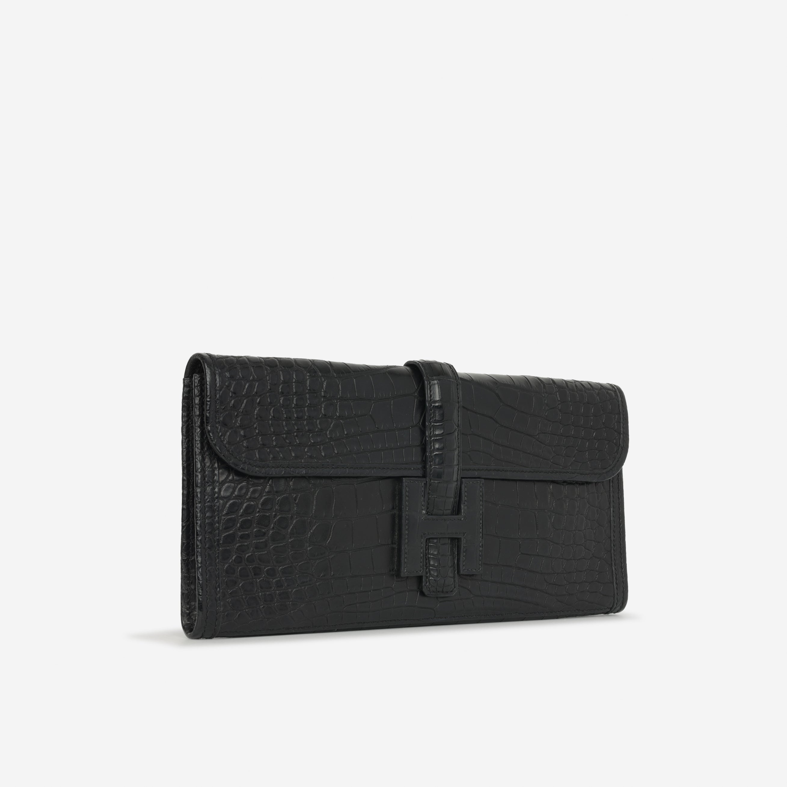 Hermès Jige Clutch 29 – Noir Matte Alligator Mississippiensis