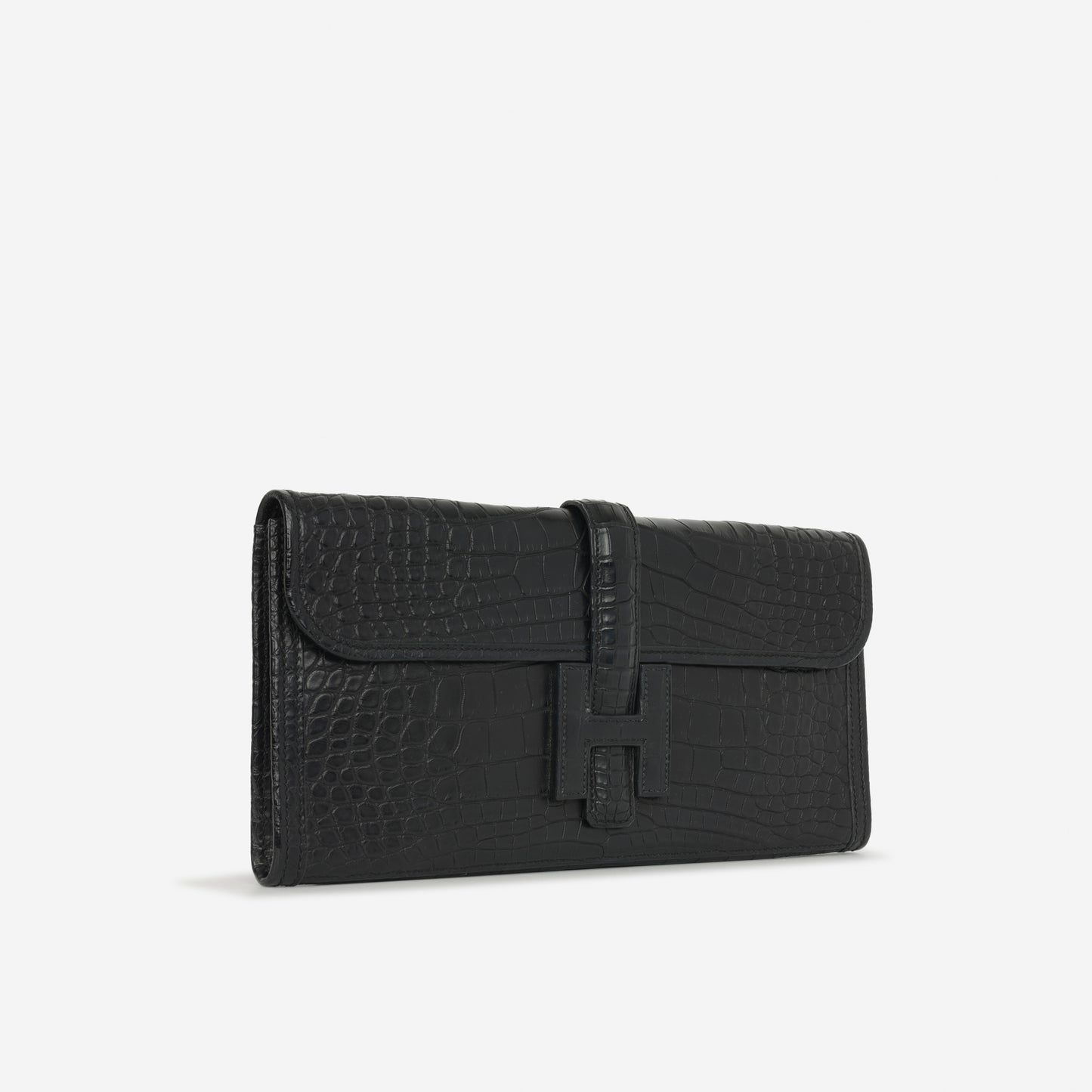 Hermès Jige Clutch 29 - Noir Matte Alligator Mississippiensis