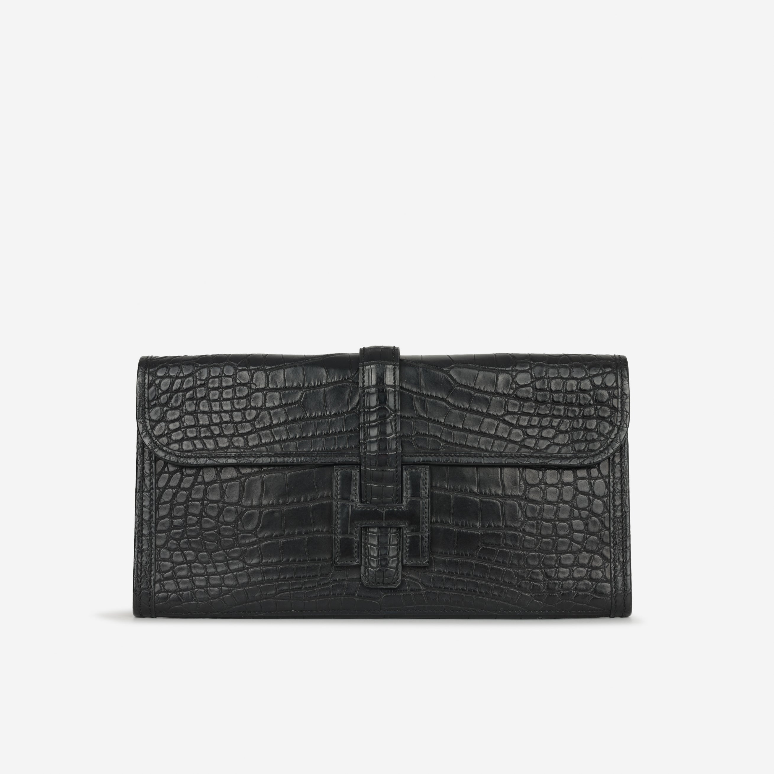 Hermès Jige Clutch 29 – Noir Matte Alligator Mississippiensis