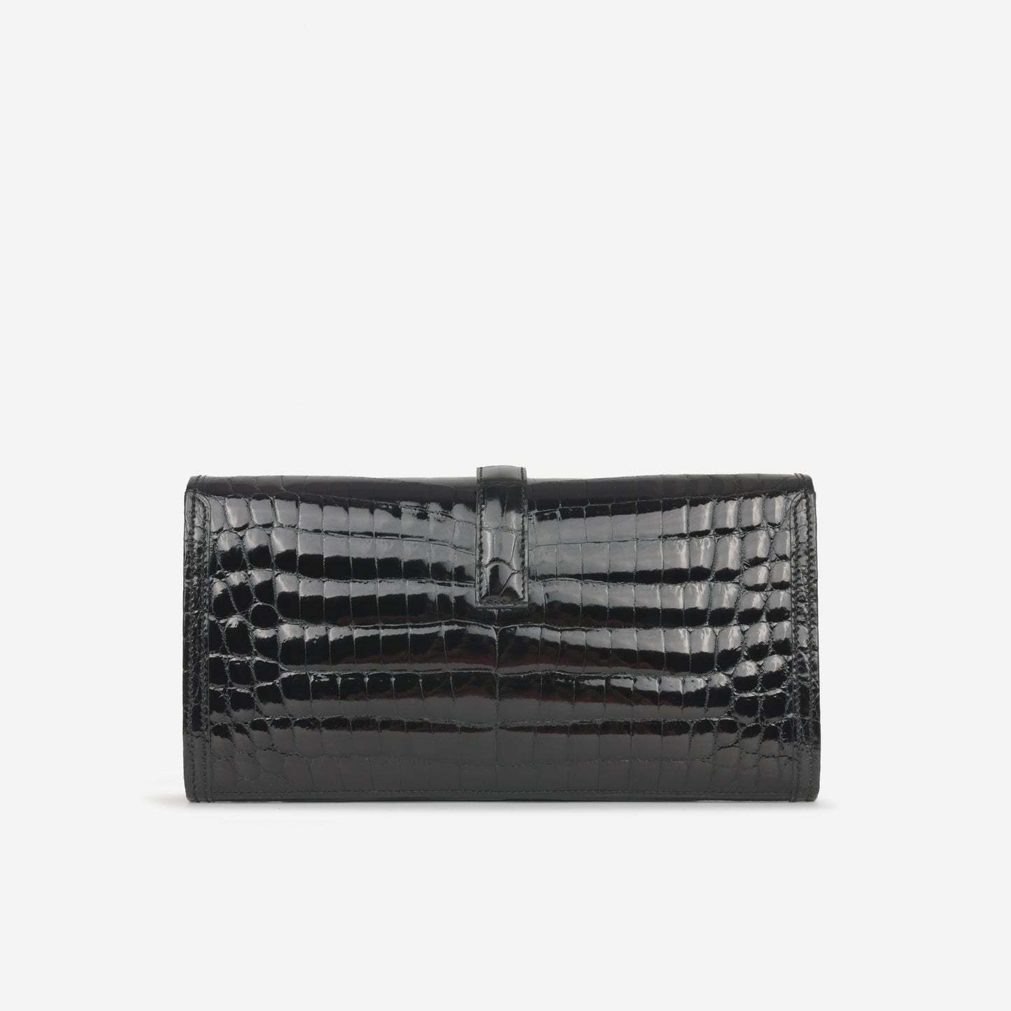 Hermès Jige Clutch 29 - Noir Crocodile Shiny Niloticus Lisse