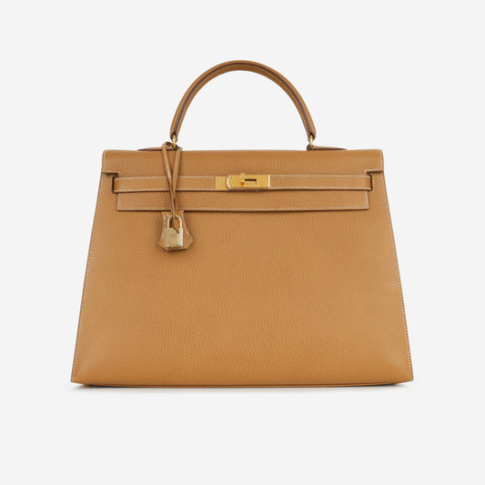 Hermès Kelly 35 - Natural Sable Ardennes | Gold Hardware