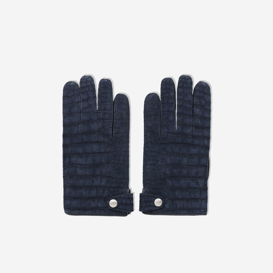 Hermès Hubort Homme Gloves - Marine Alligator Mississippiensis