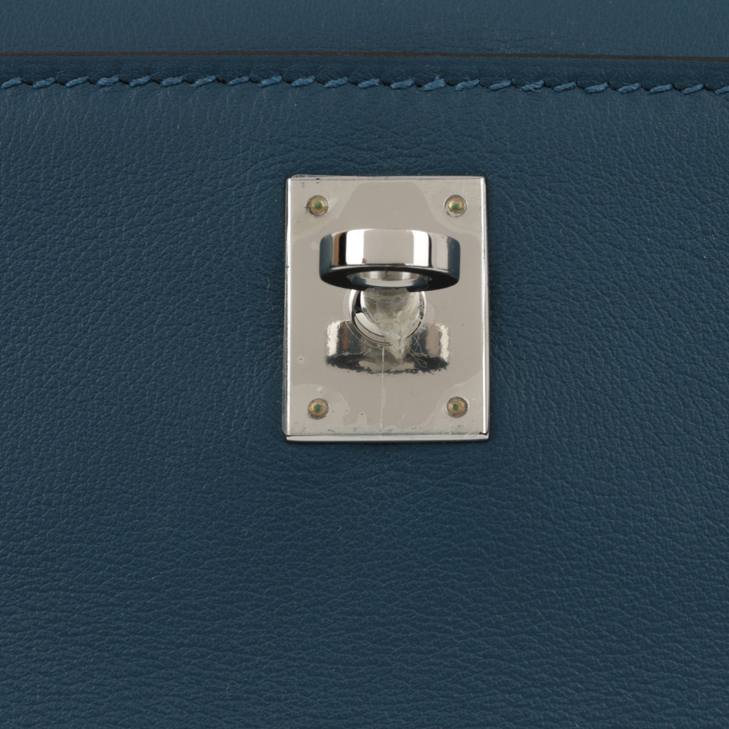Hermès Kelly Pochette - Bleu Colvert Swift |  Palladium Hardware