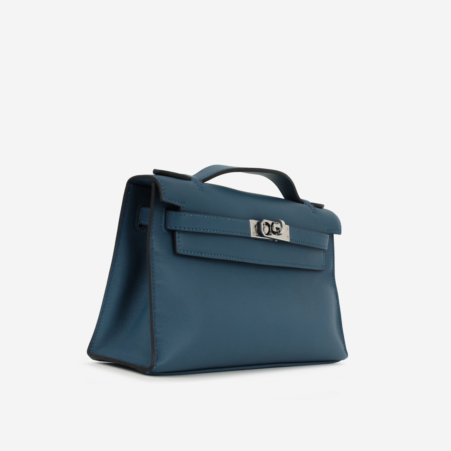 Hermès Kelly Pochette - Bleu Colvert Swift |  Palladium Hardware