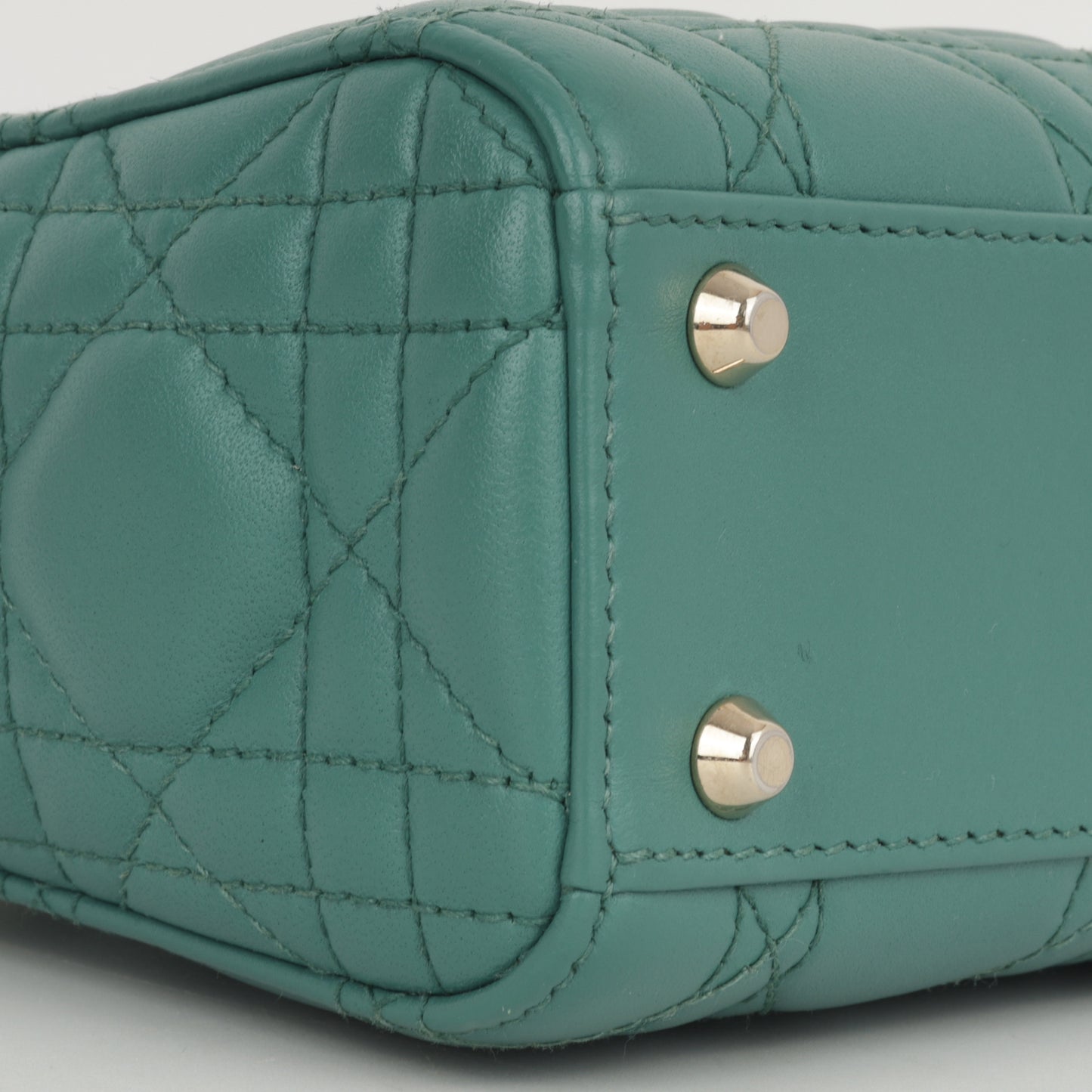 Dior Mini Lady Dior - Teal Lambskin | Champagne Gold Hardware