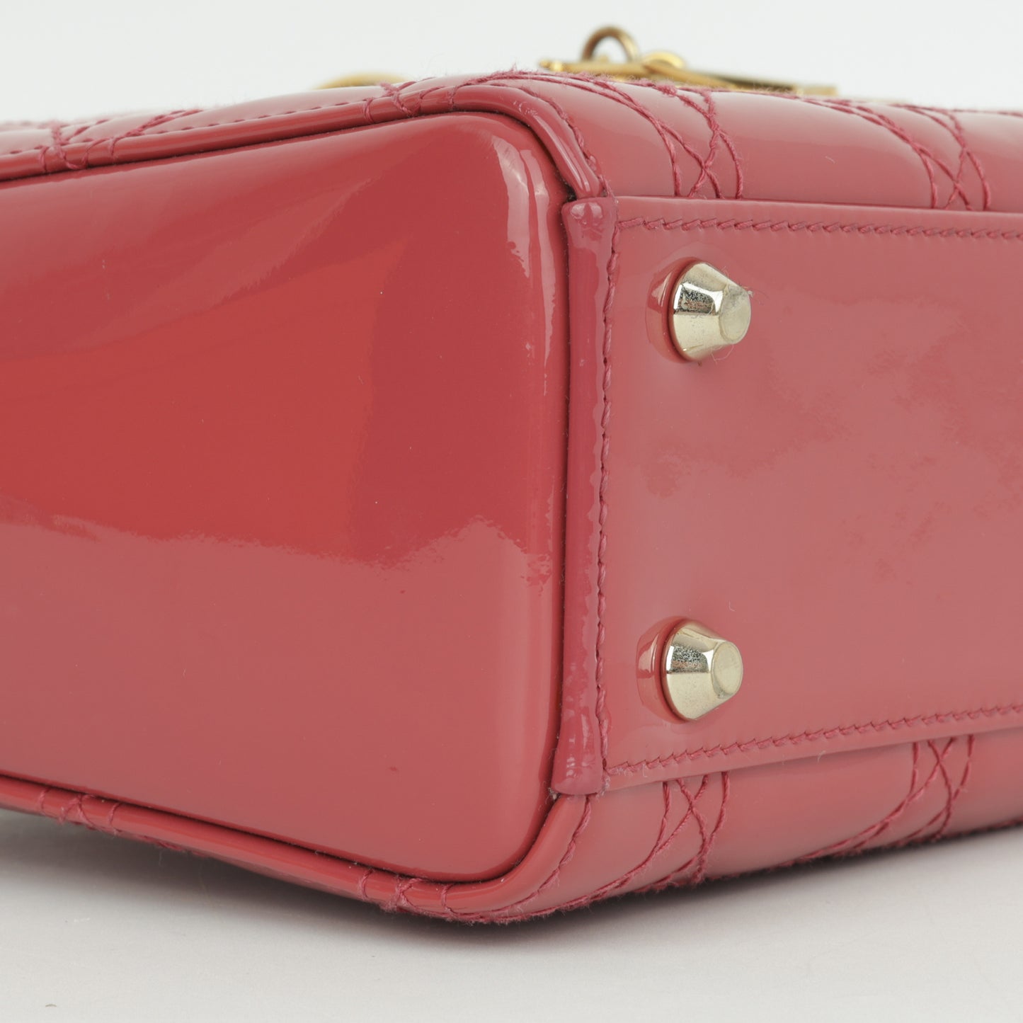 Dior Mini Lady Dior - Rose Pink Patent Lambskin | Champagne Gold Hardware