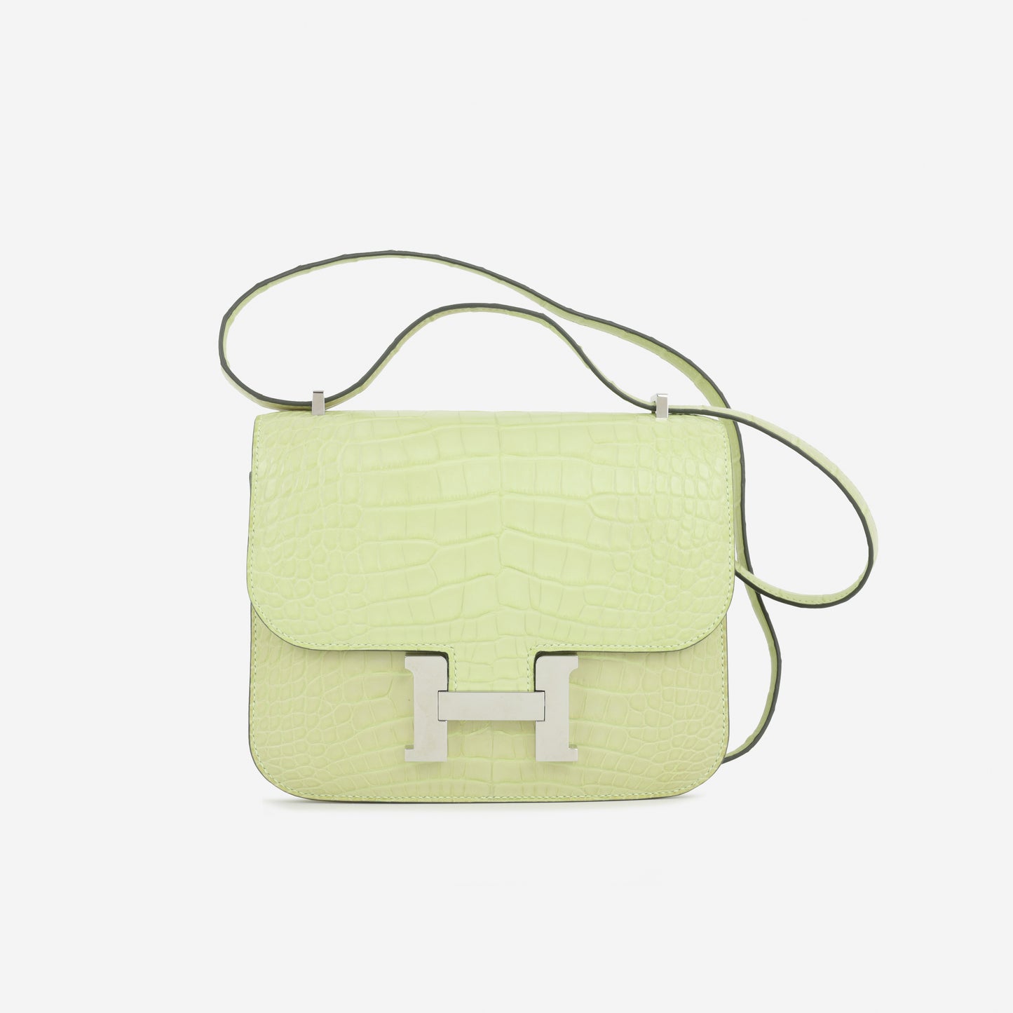Hermès Constance 18 -  Jaune Bourgeon Matte Alligator Mississippiensis | Palladium Hardware