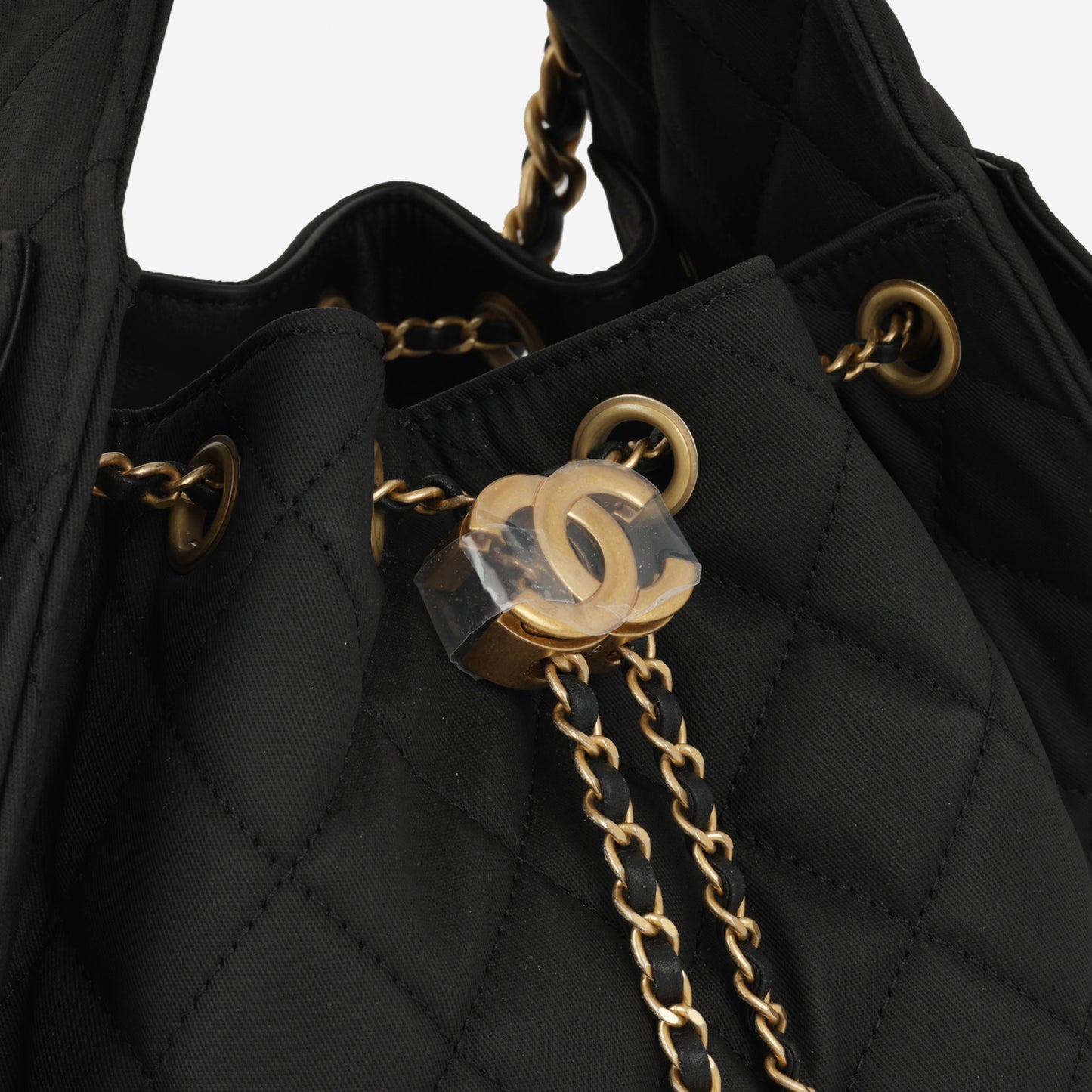 Chanel Small 25 Hobo - Black Coated Canvas | Antique Gold Hardware