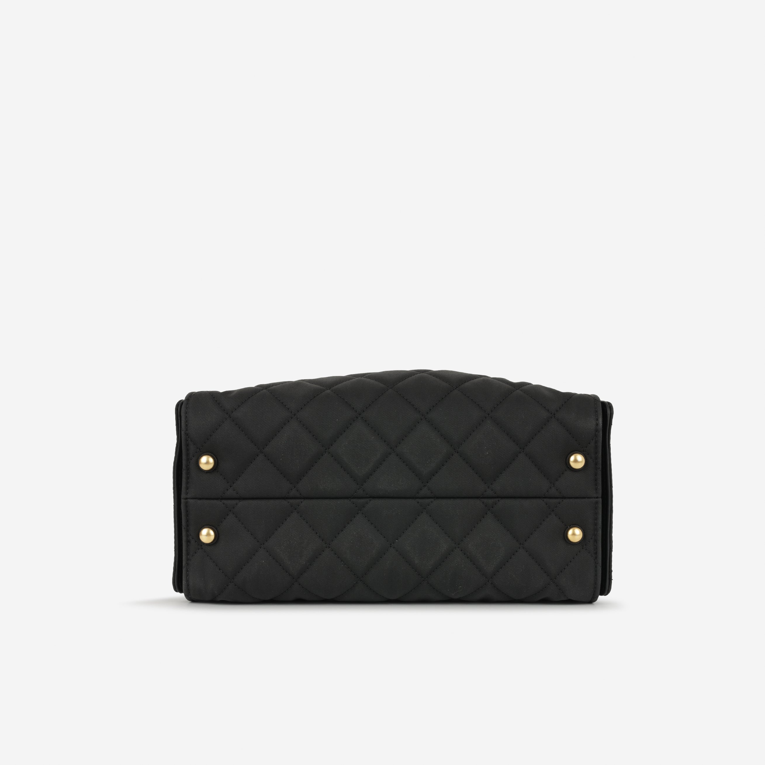 Chanel 25 Small Handbag - Black Coated Canvas Leather | Rare