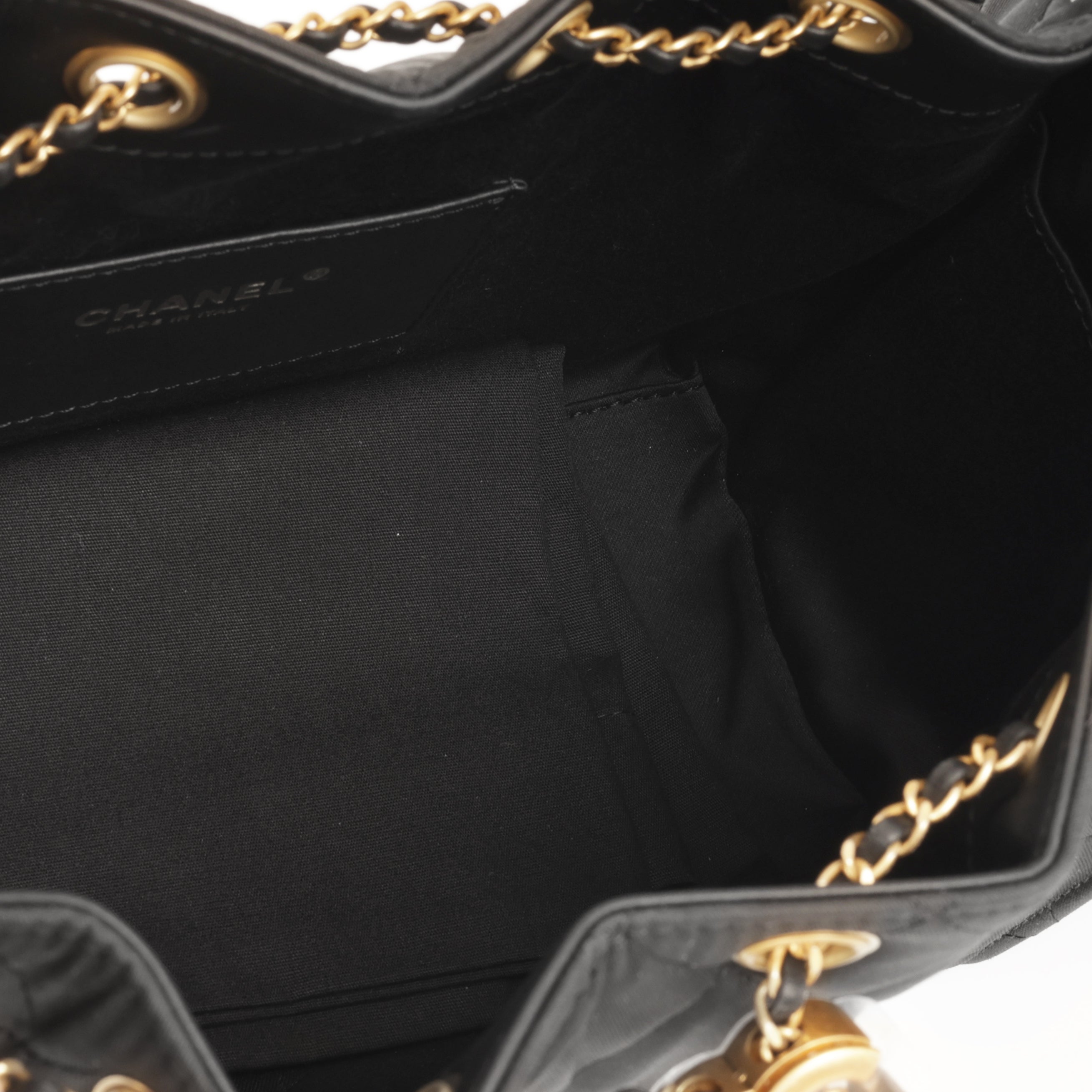 Chanel 25 Small Handbag - Black Coated Canvas Leather | Rare