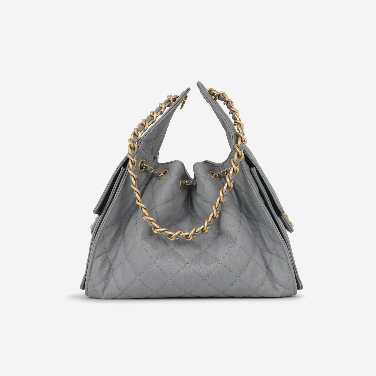 Chanel Small 25 Hobo - Grey Coated Canvas | Antique Gold Hardware