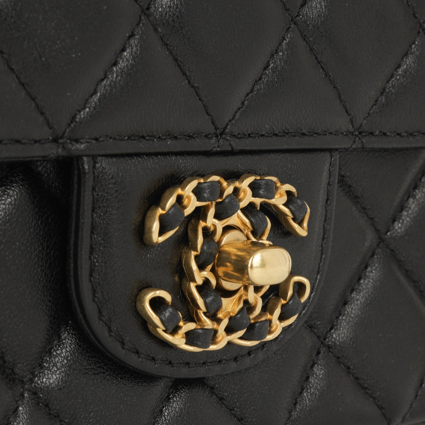 Chanel Mini Rectangular Strass Top Handle - Black Lambskin | Gold Hardware