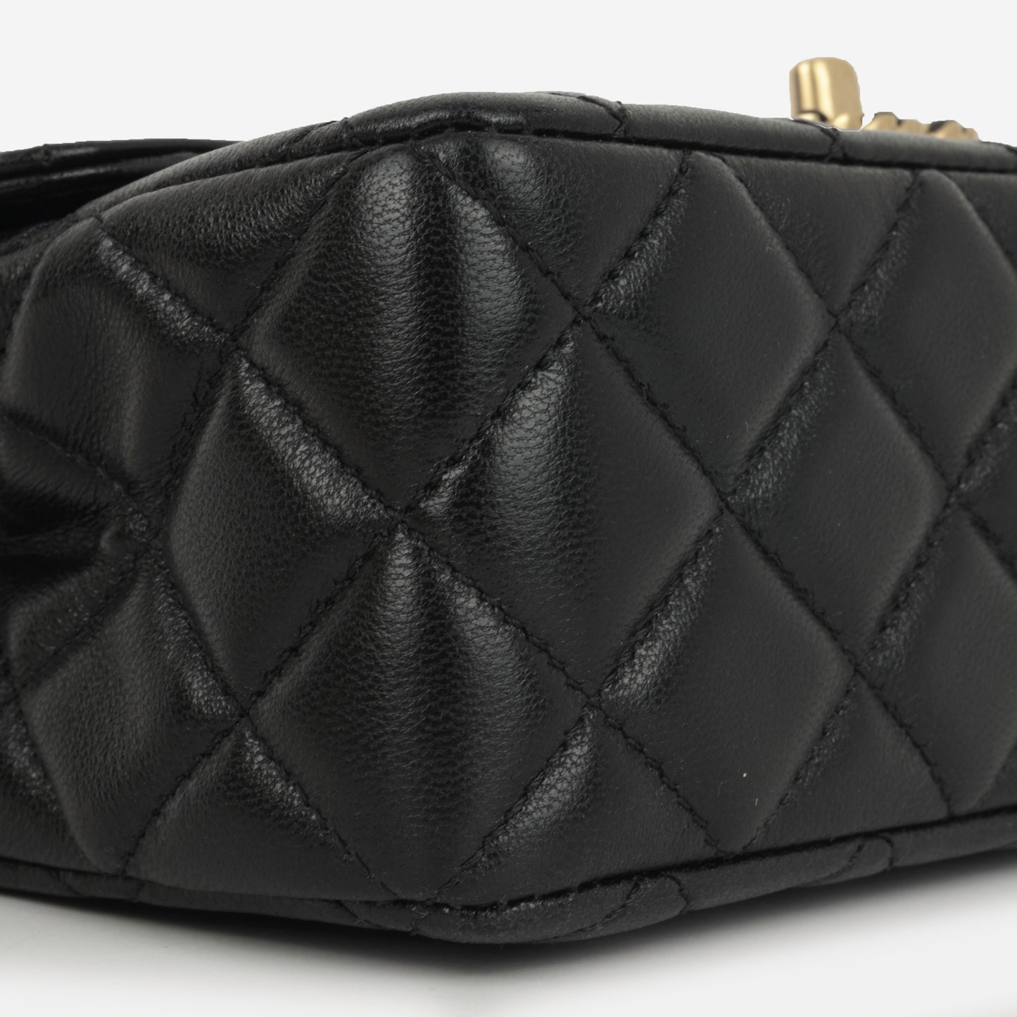 Chanel Mini Rectangular Strass Top Handle - Black Lambskin | Gold Hardware