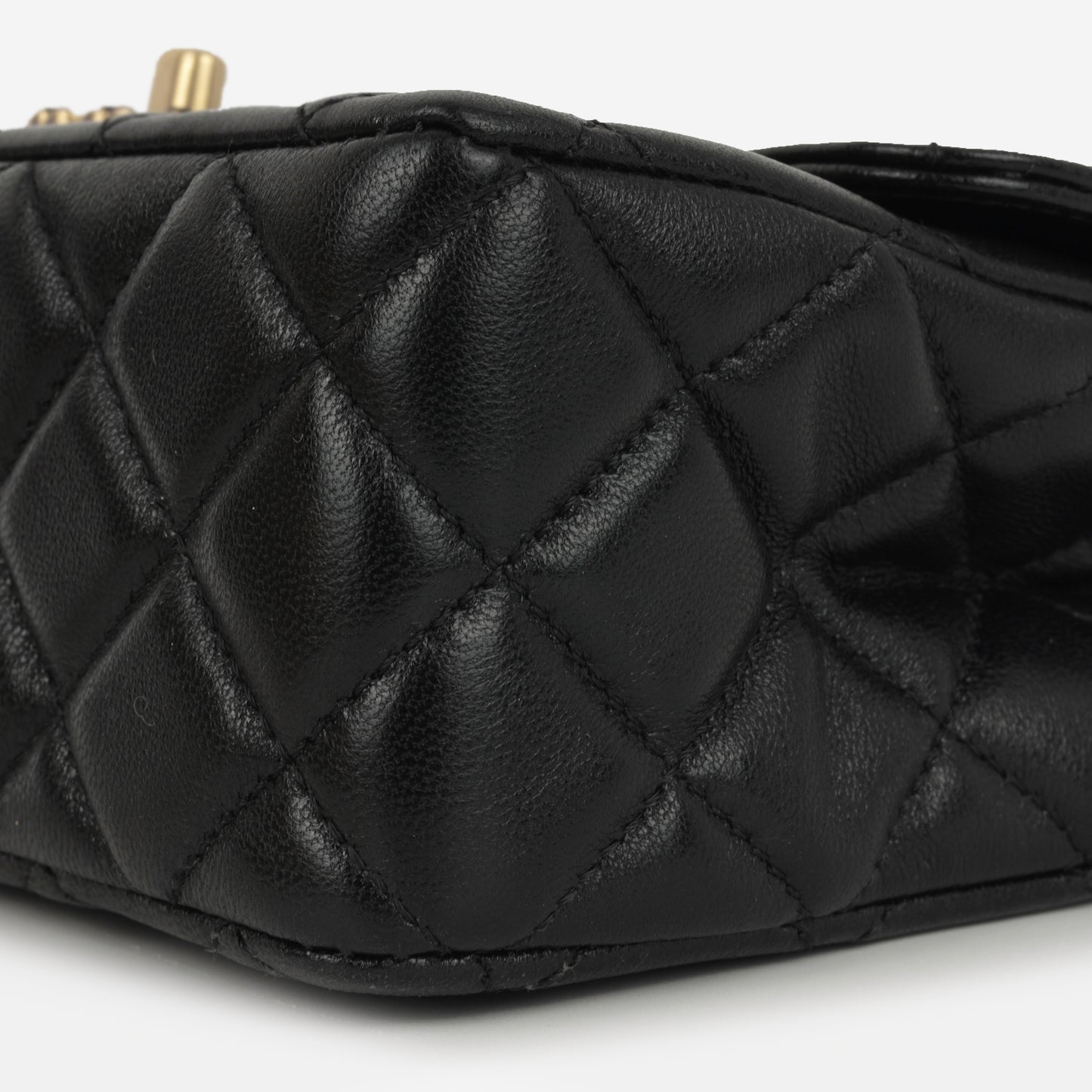 Chanel Mini Rectangular Strass Top Handle - Black Lambskin | Gold Hardware