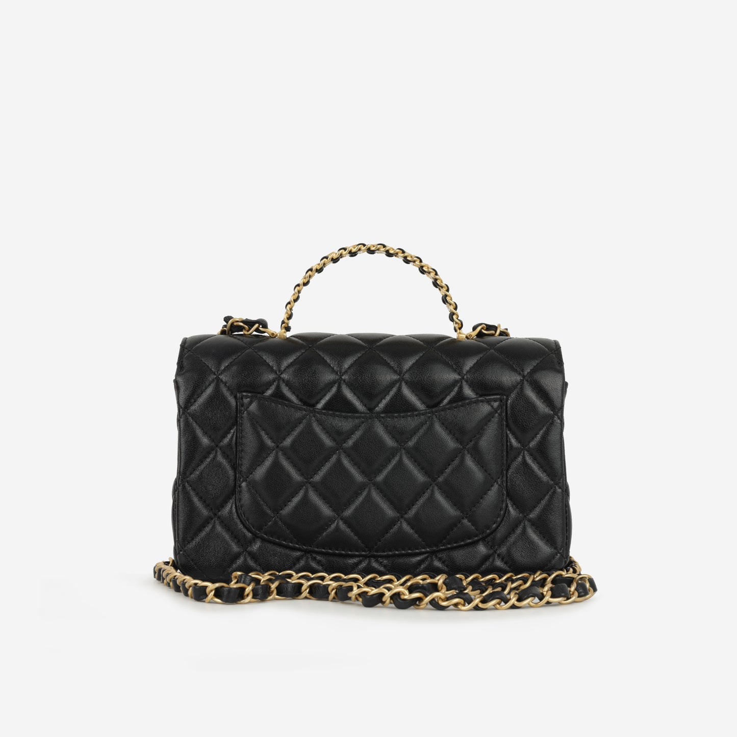 Chanel Mini Rectangular Strass Top Handle - Black Lambskin | Gold Hardware