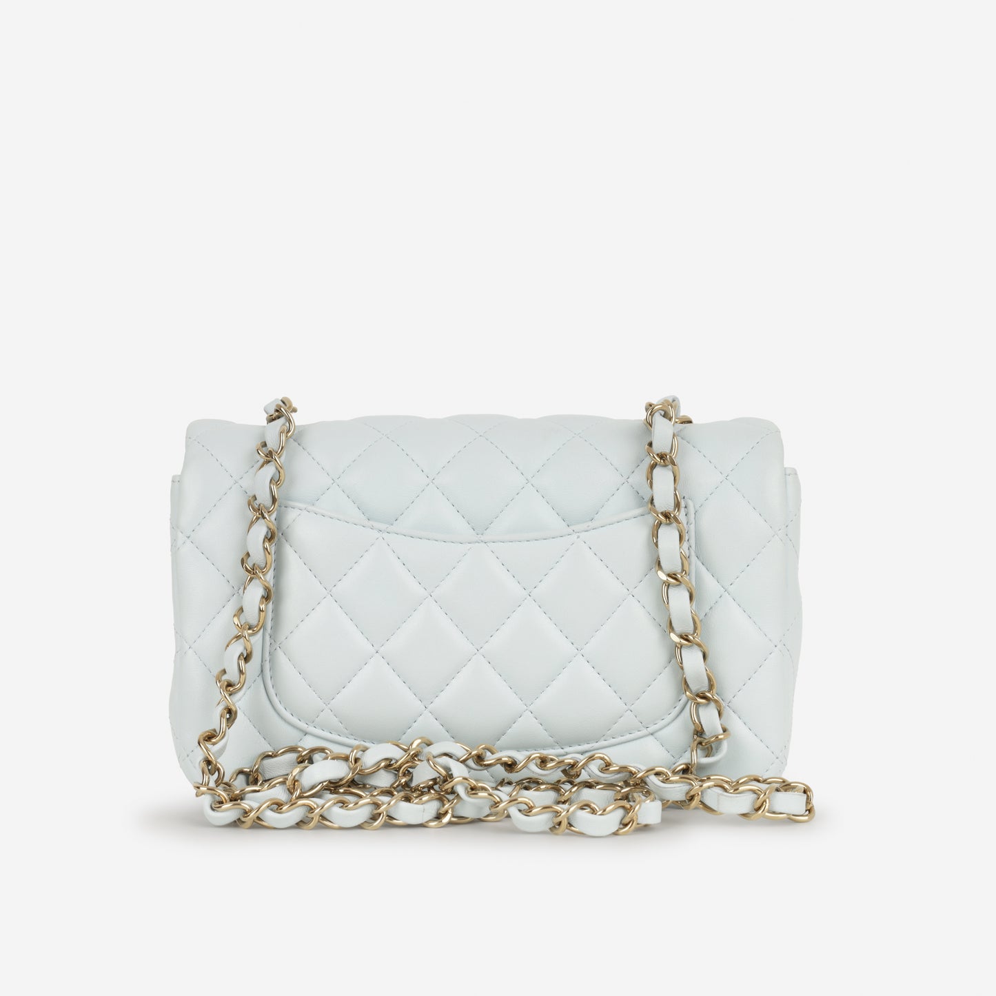 Chanel Mini Rectangular - Baby Blue Lambskin | Champagne Gold Hardware