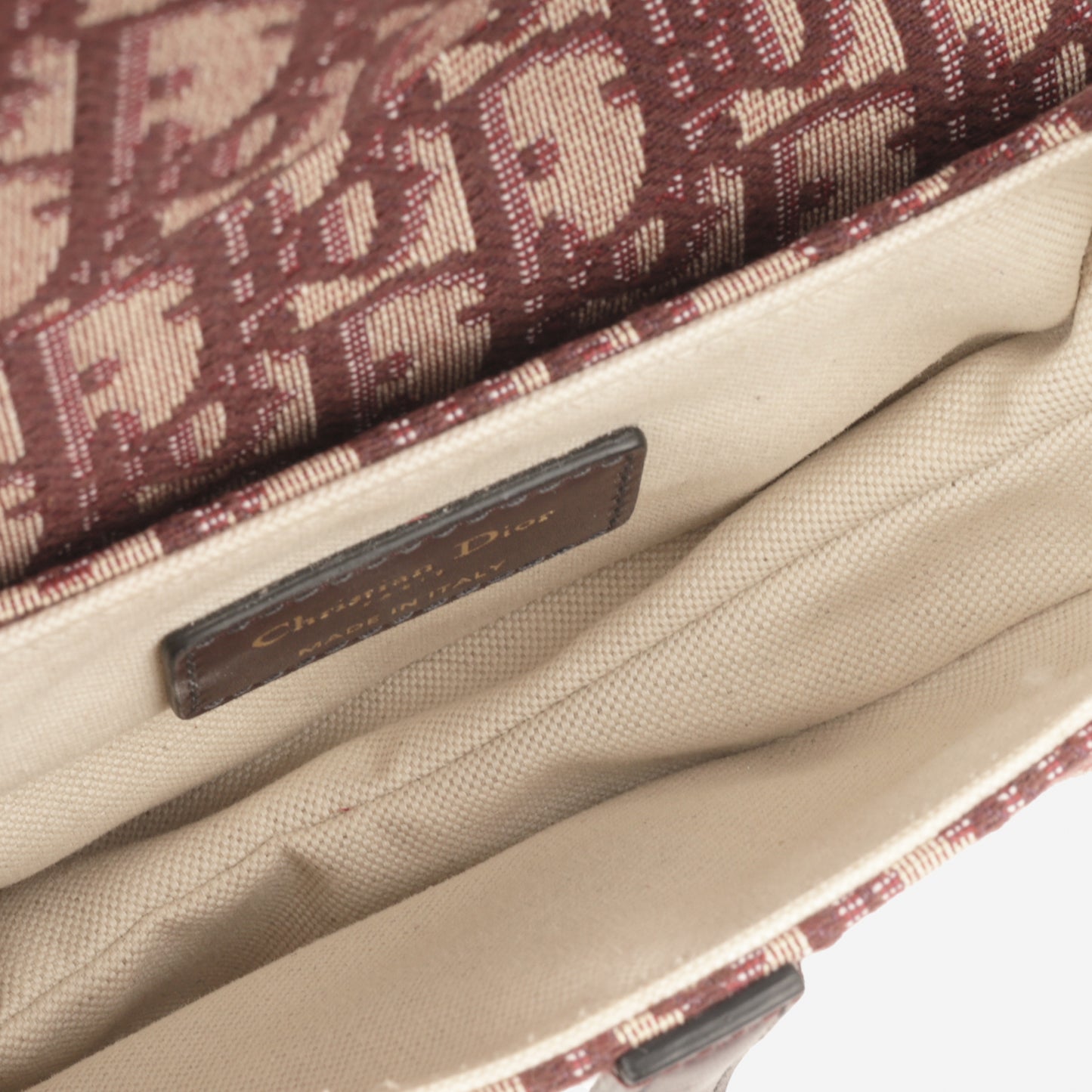 Dior Mini Saddle Bag - Burgundy Oblique Canvas | Gold Hardware