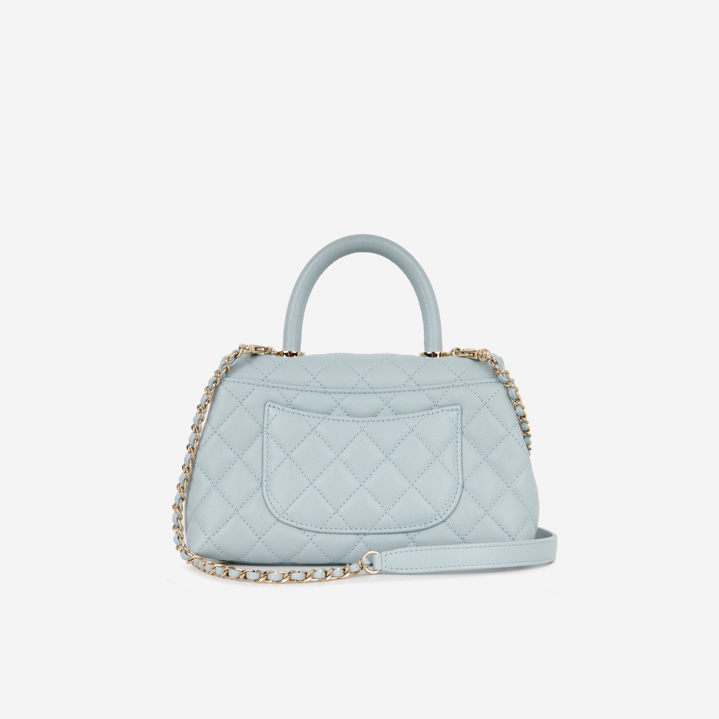 Chanel Small Coco Handle - Tiffany Blue Caviar | Champagne Gold Hardware