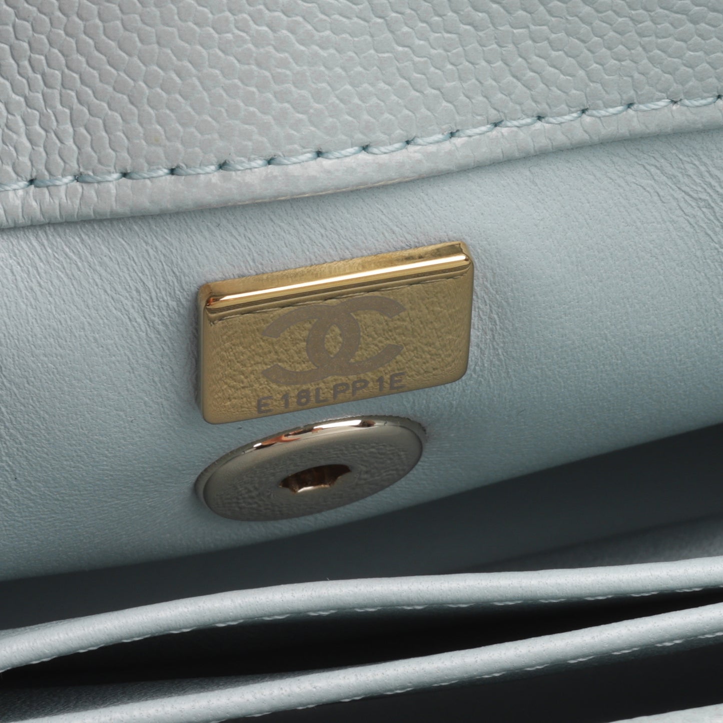 Chanel Small Coco Handle - Tiffany Blue Caviar | Champagne Gold Hardware