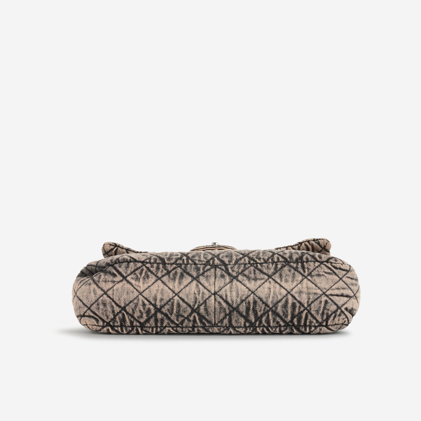 20c Seasonal Jumbo Flap - Rose Clair / Black Denimpression  | Silver Hardware