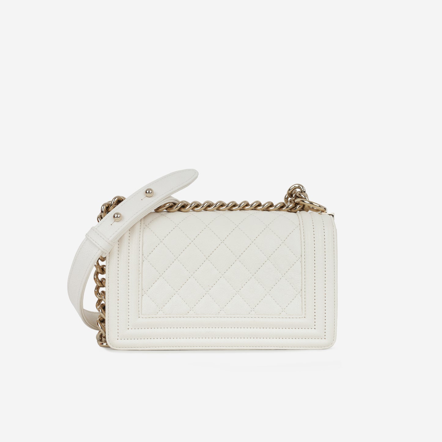 Chanel Small Boy Bag - Ivory Caviar | Champagne Gold Hardware