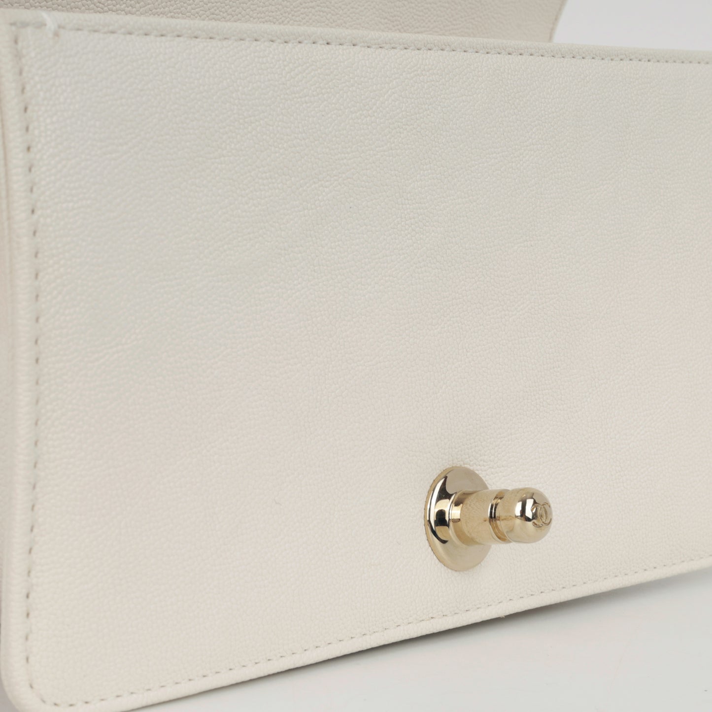 Chanel Small Boy Bag - Ivory Caviar | Champagne Gold Hardware