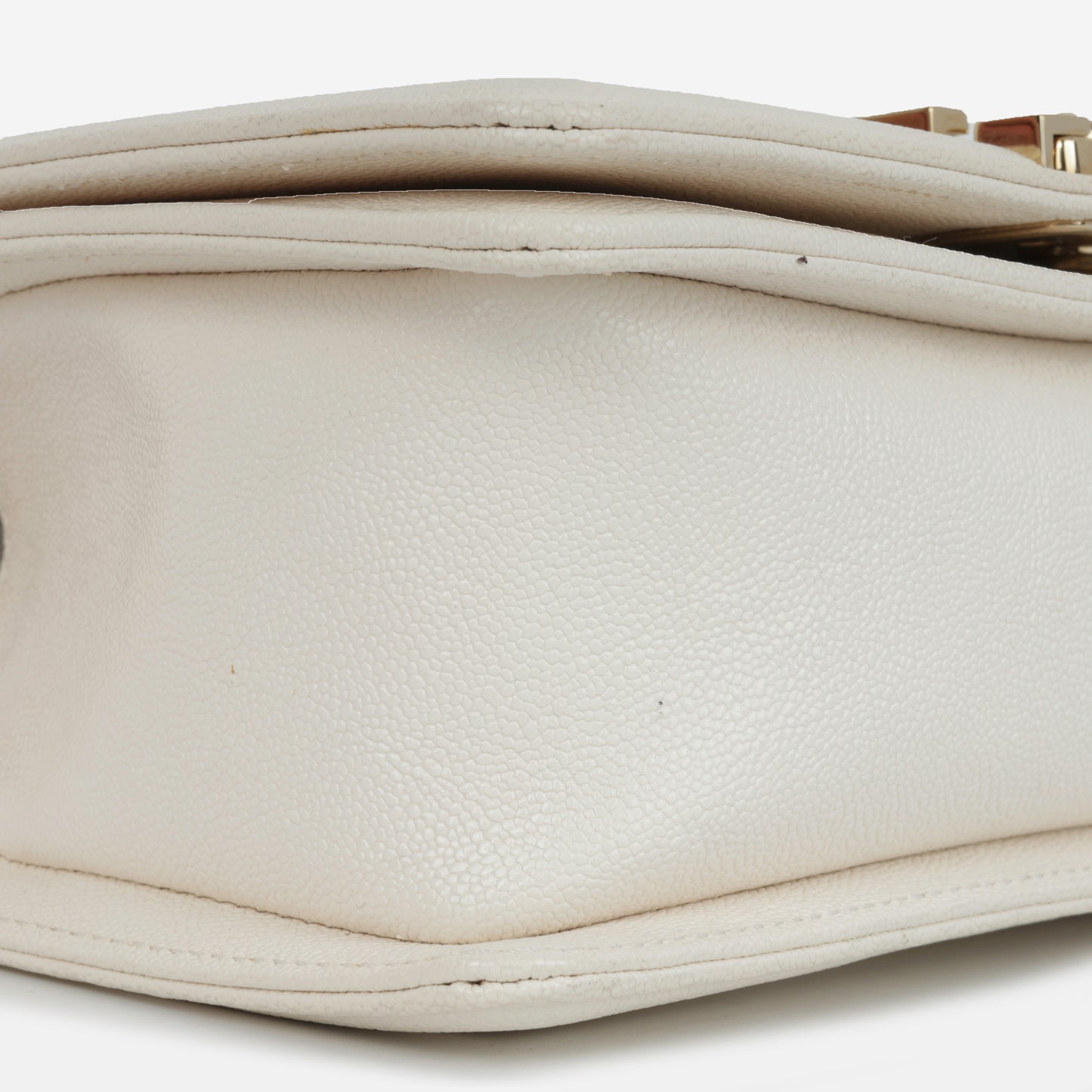 Chanel Small Boy Bag - Ivory Caviar | Champagne Gold Hardware