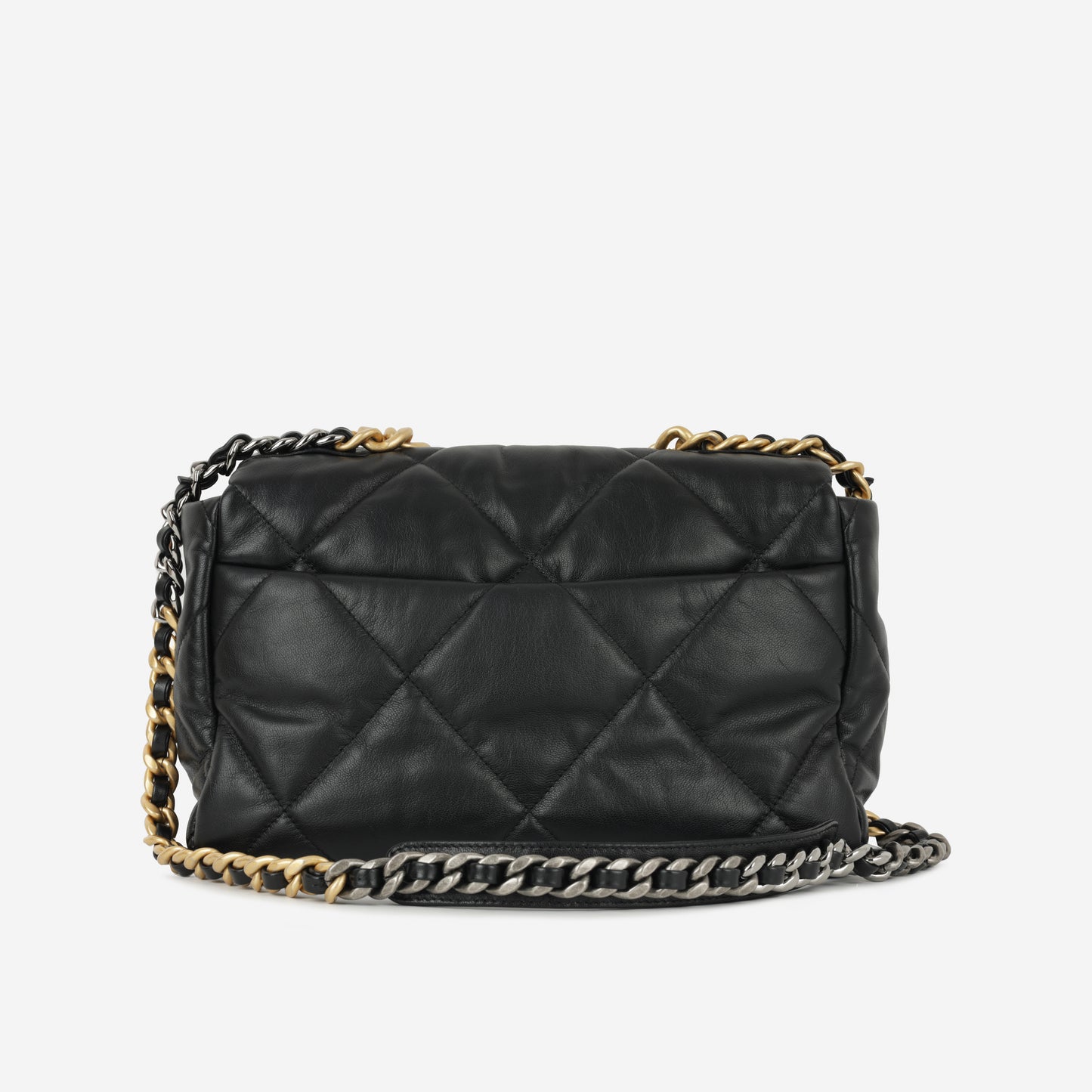 Chanel Large 19 Flap Bag - Black Lambskin | Gold and Ruthenium-tone hardware