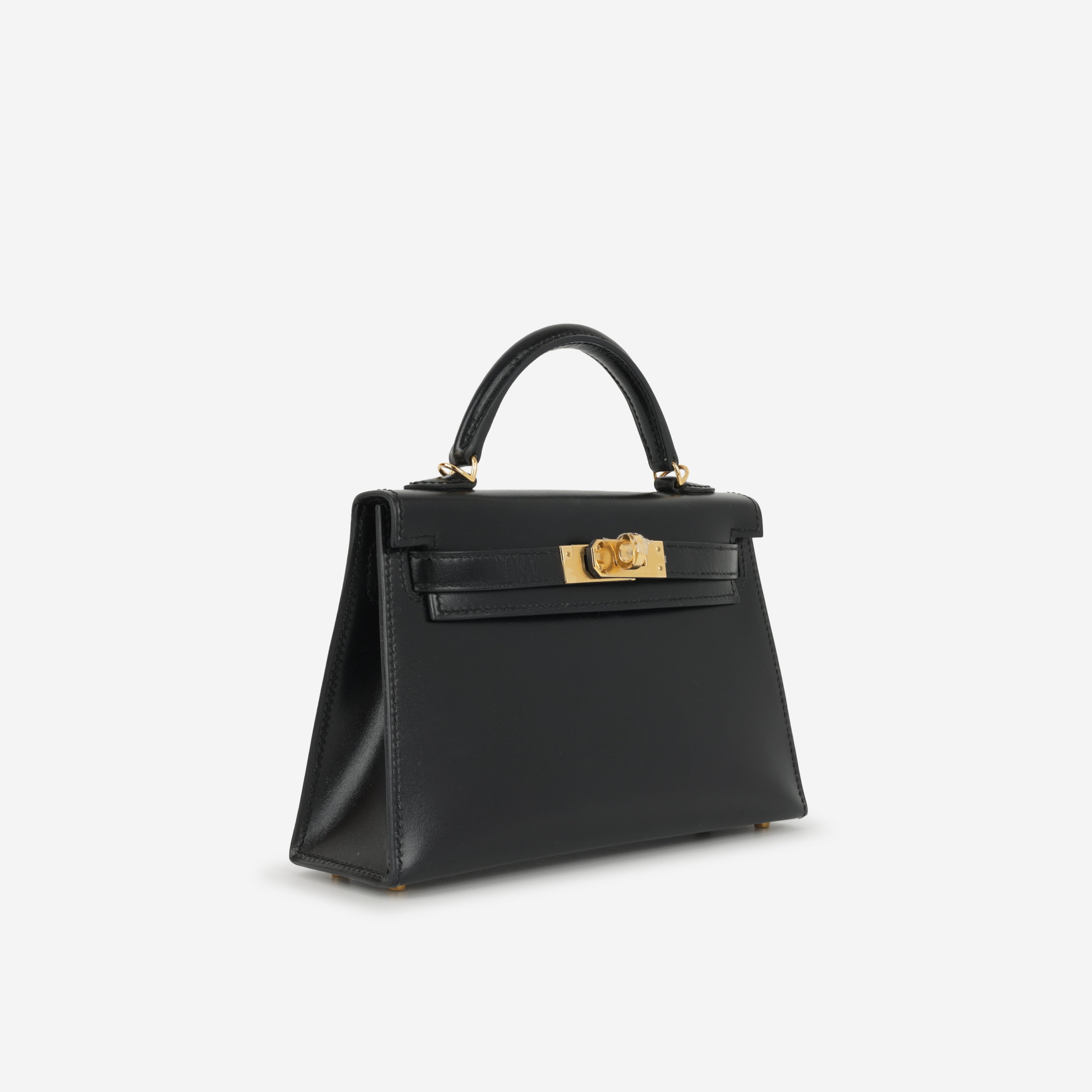 Hermès Mini Kelly 20 Black Box Calf PHW – Authentic Luxury Bag