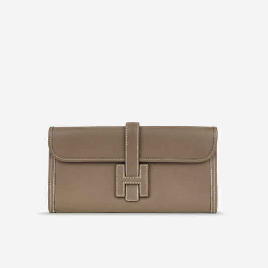 Hermès Jige Clutch 29 - Etoupe Epsom