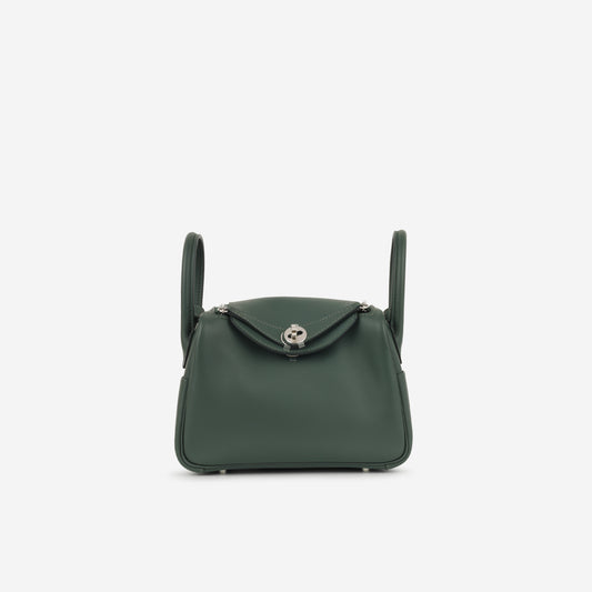 Hermès Mini Lindy - Vert Fonce / Vert Moyen Swift | Palladium Hardware