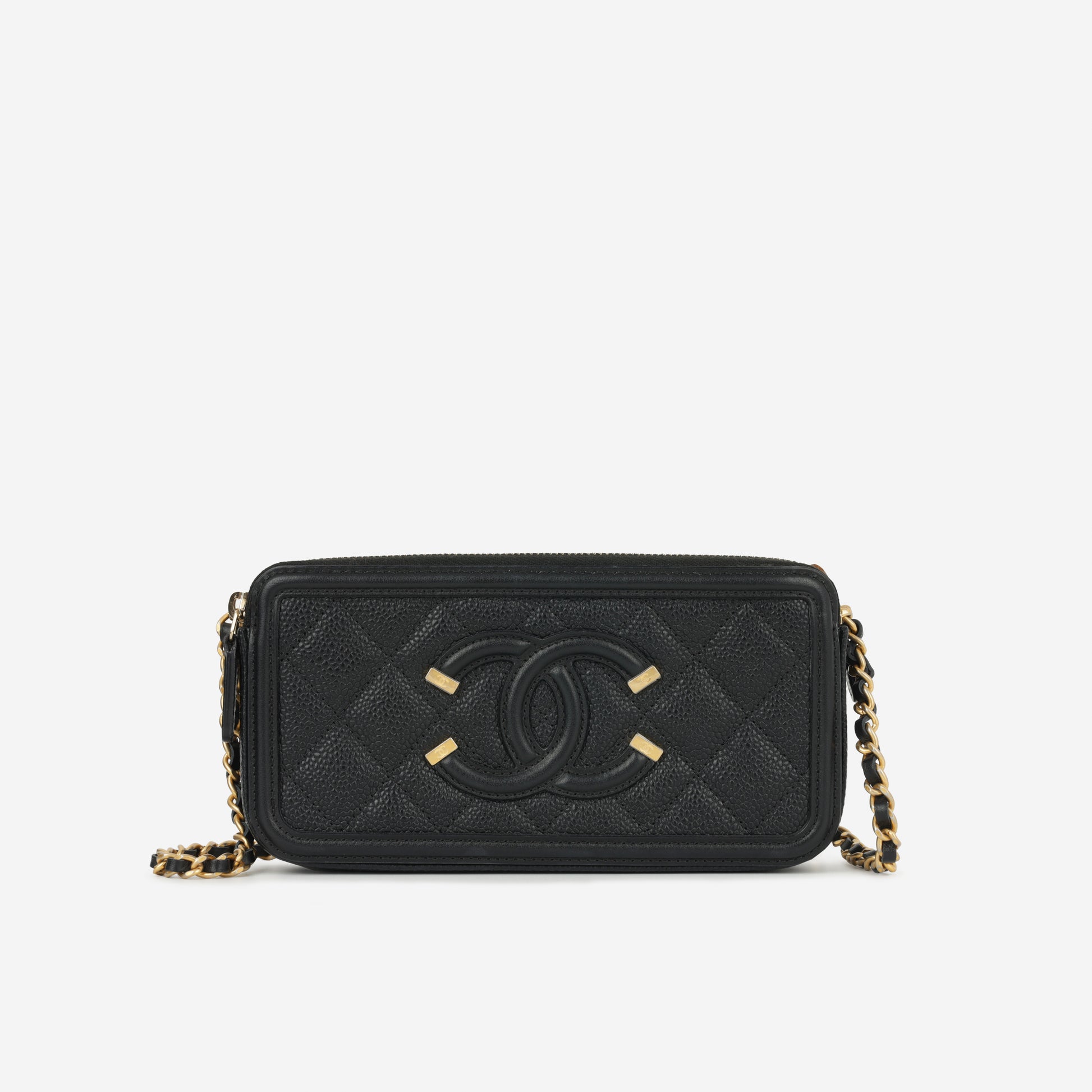 Bicolor Cc Chanel Filigree Clutch With Chain Chanel Blue Medium