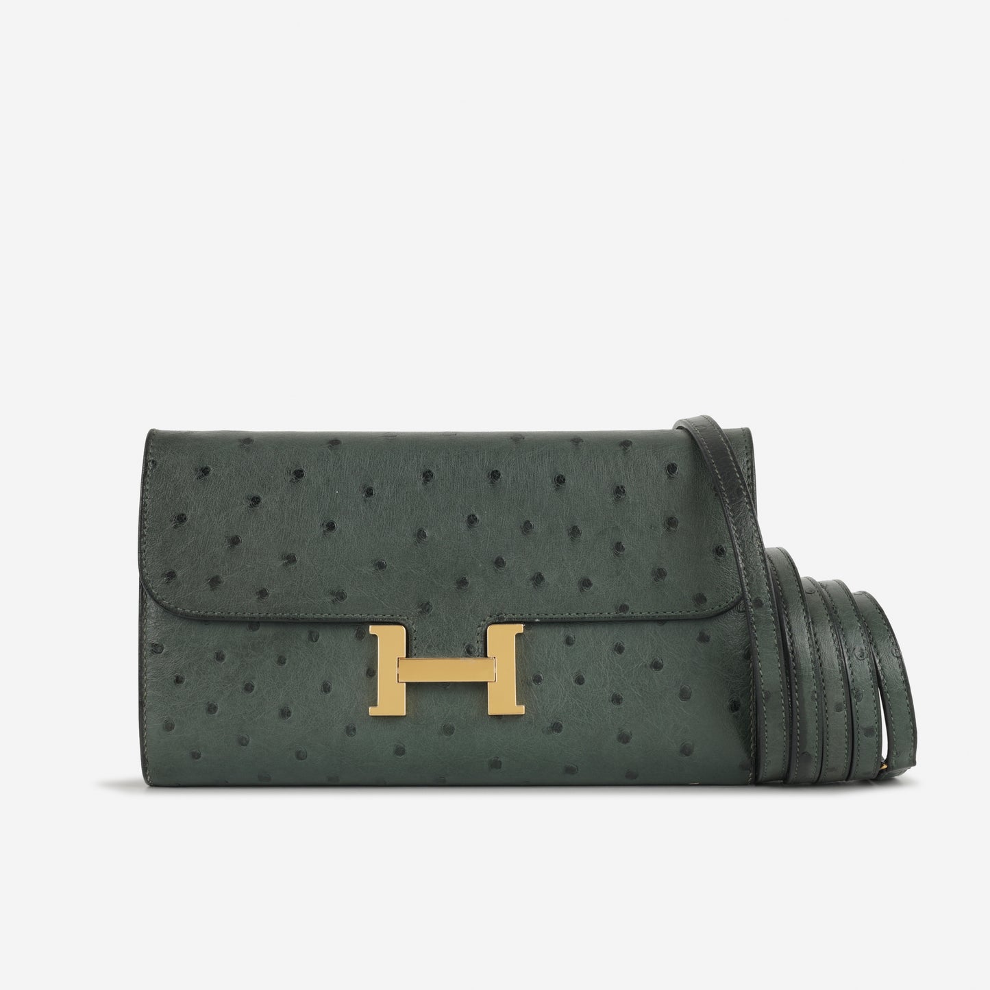 Hermès Constance To Go - Vert Titien Ostrich | Gold Hardware