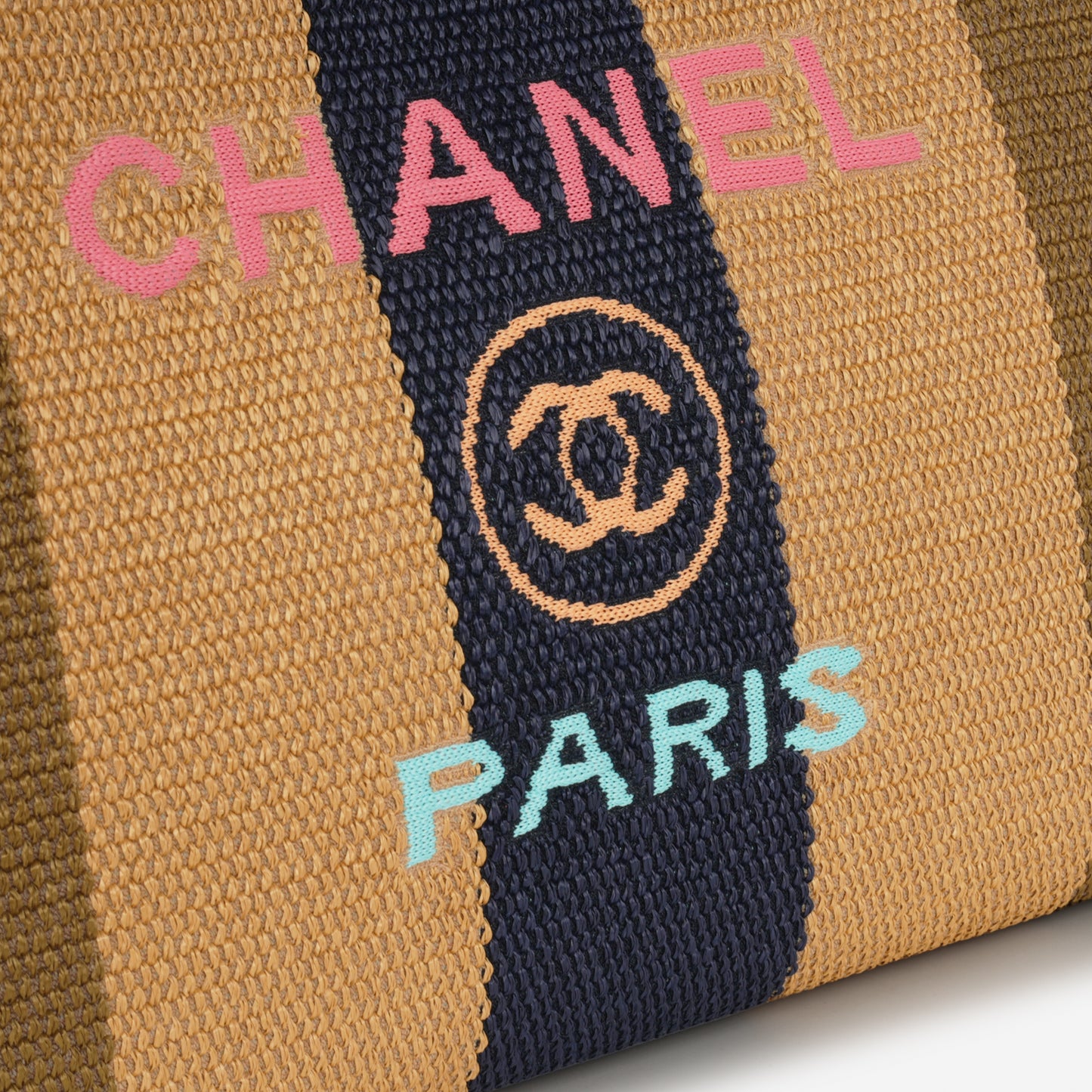 Chanel Large Deauville - Multicolor Raffia | Gold Hardware