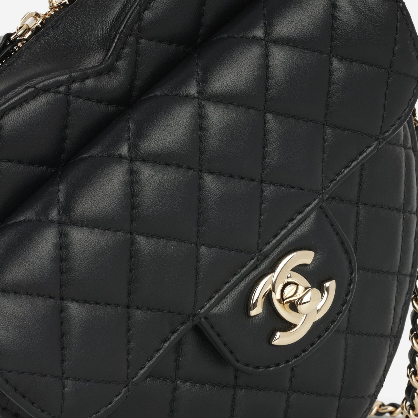 Chanel Large Heart Bag - Black Lambskin | Champagne Gold Hardware