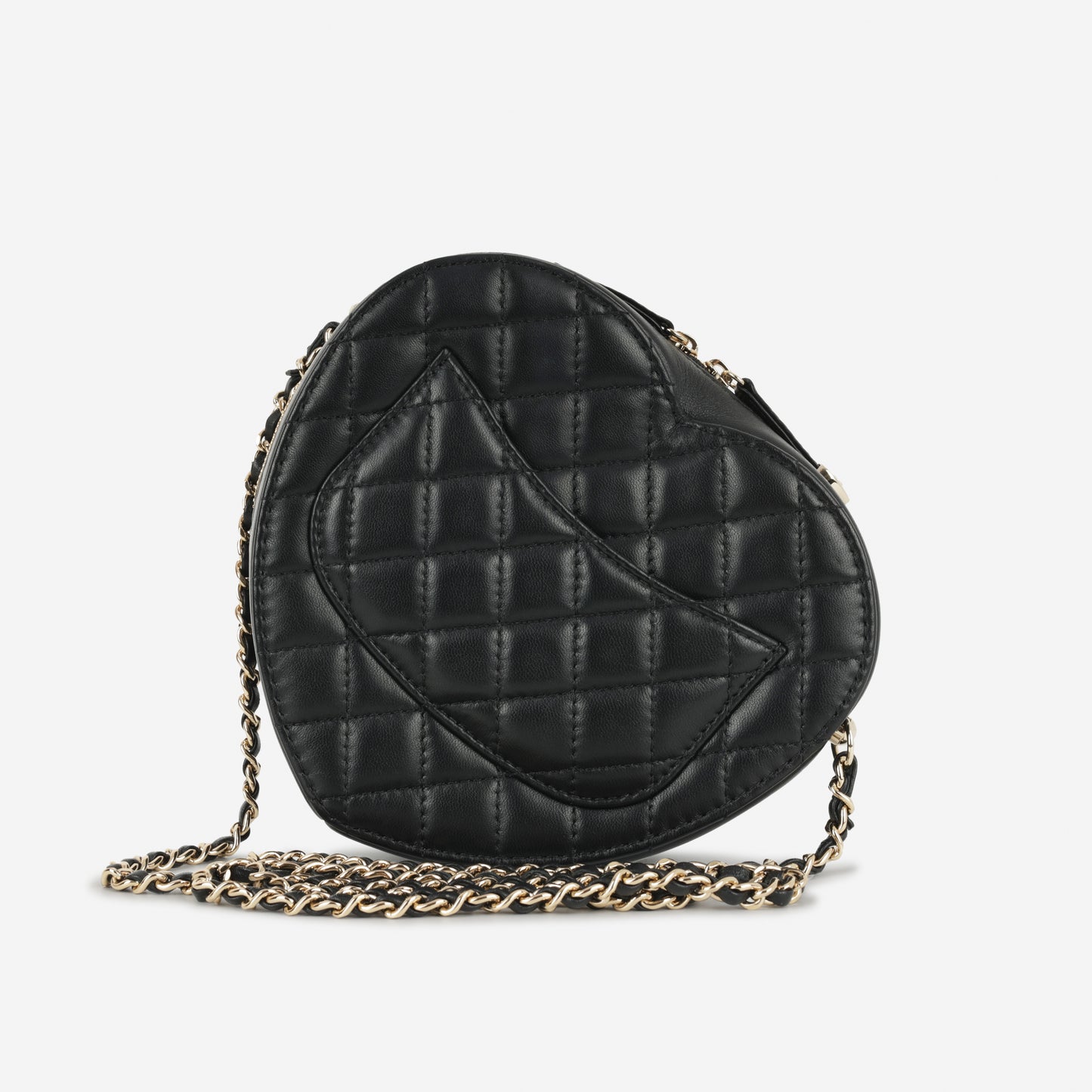 Chanel Large Heart Bag - Black Lambskin | Champagne Gold Hardware