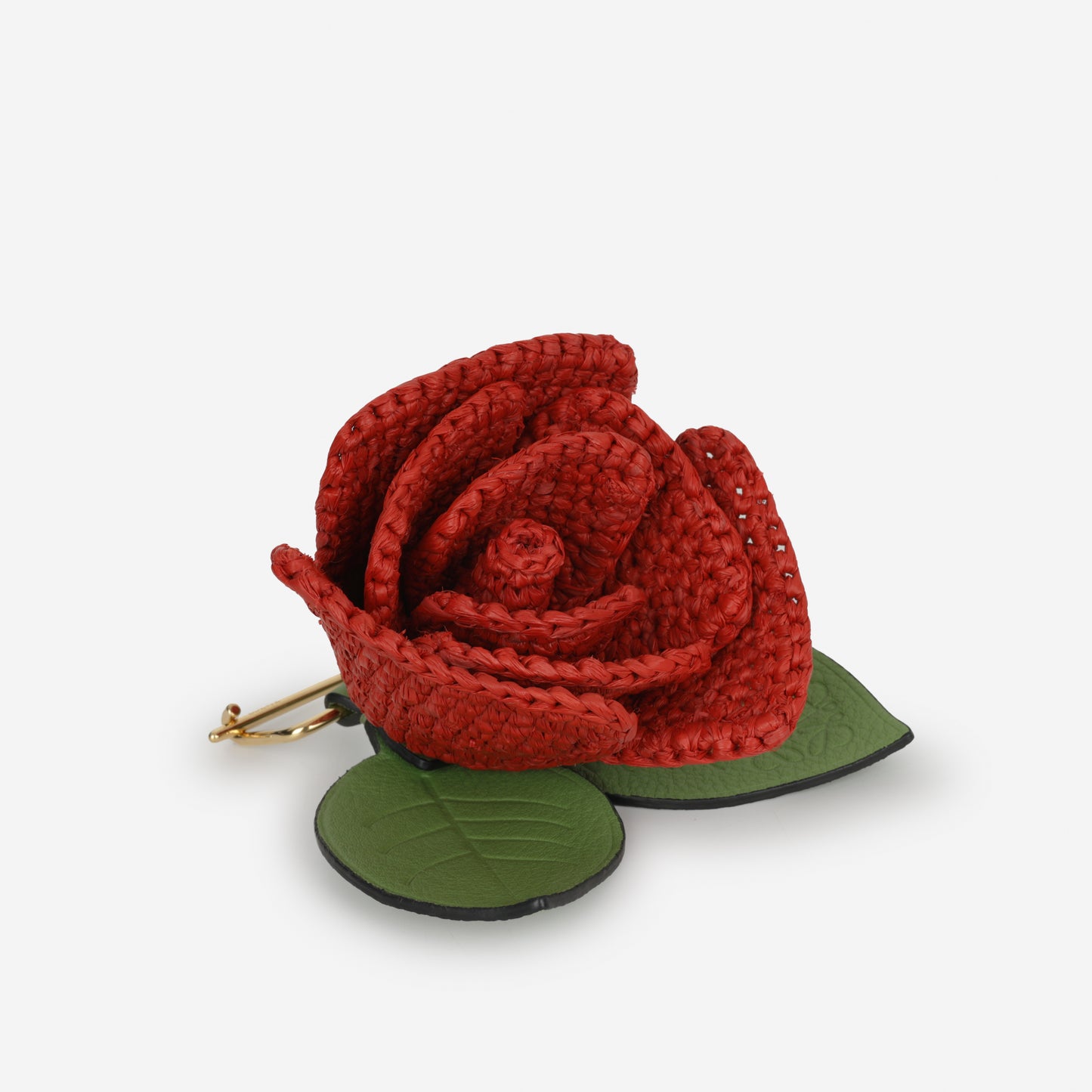 Loewe Medium Font Tote - Black Raffia / White Font