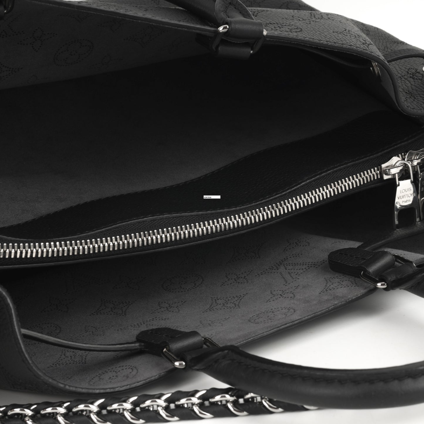 Louis Vuitton Bella Tote - Black Mahina | Silver Hardware