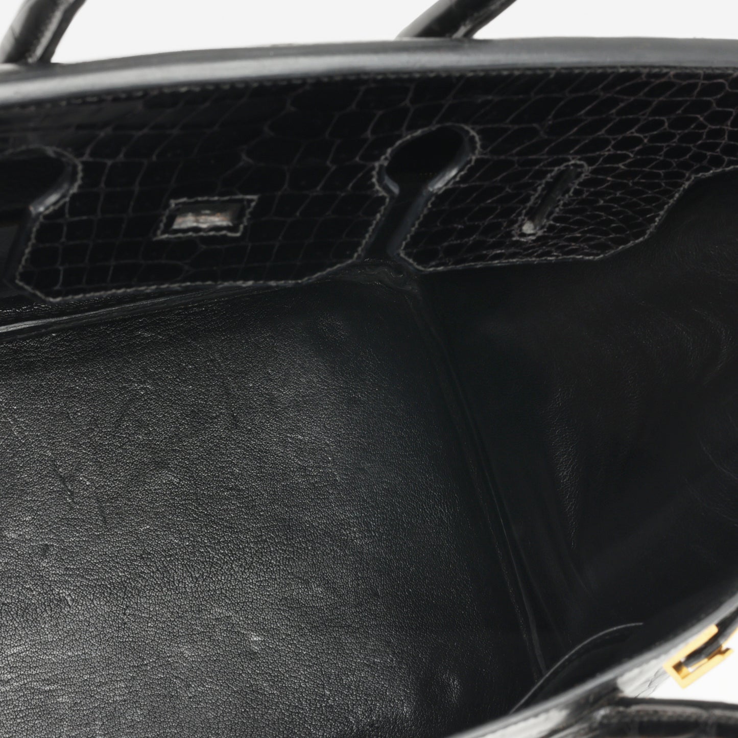 Hermès Birkin 35 - Noir Matte Crocodile Porosus | Gold Hardware