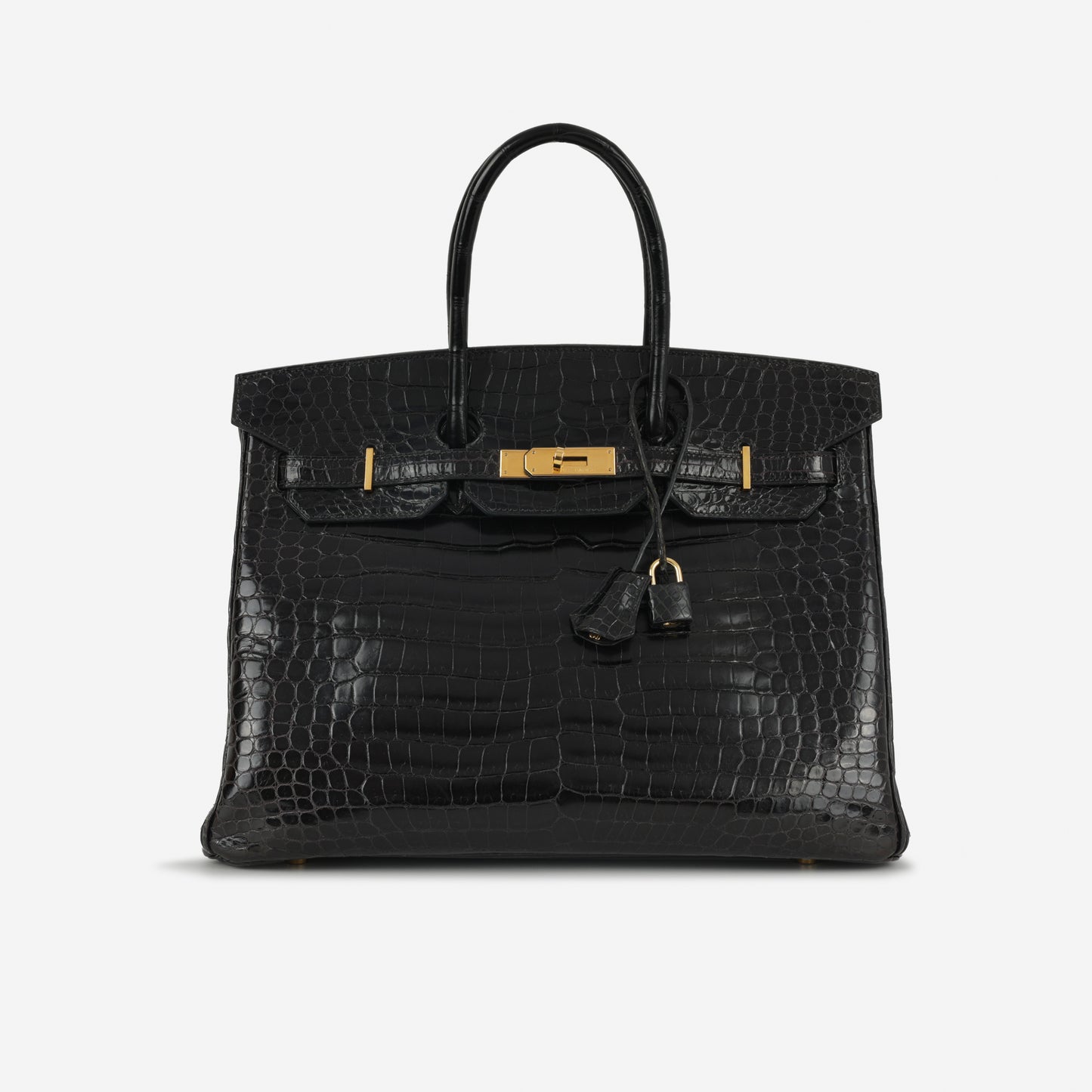 Hermès Birkin 35 - Noir Matte Crocodile Porosus | Gold Hardware
