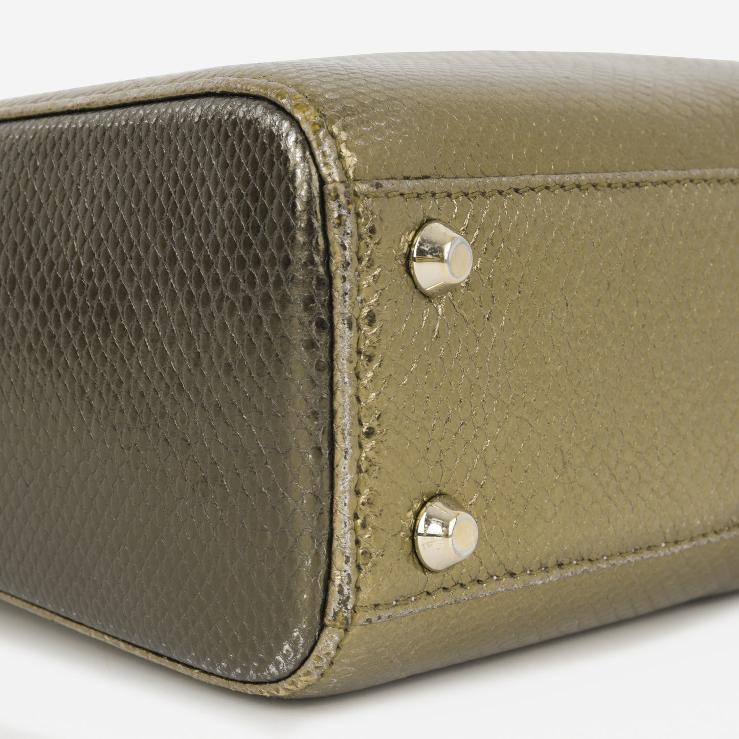 Dior Mini Lady Dior - Silver / Gold Metallic Karung Snake| Champagne Gold Hardware