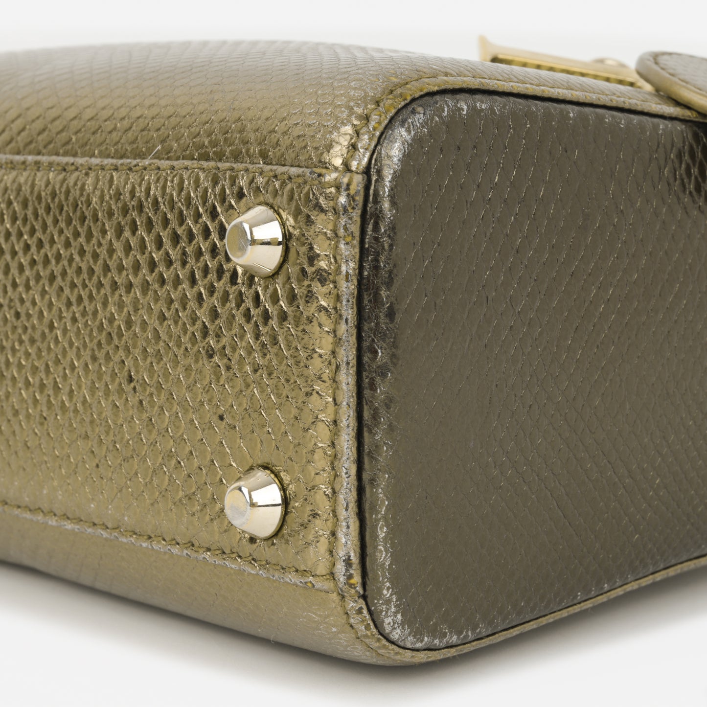 Dior Mini Lady Dior - Silver / Gold Metallic Karung Snake| Champagne Gold Hardware