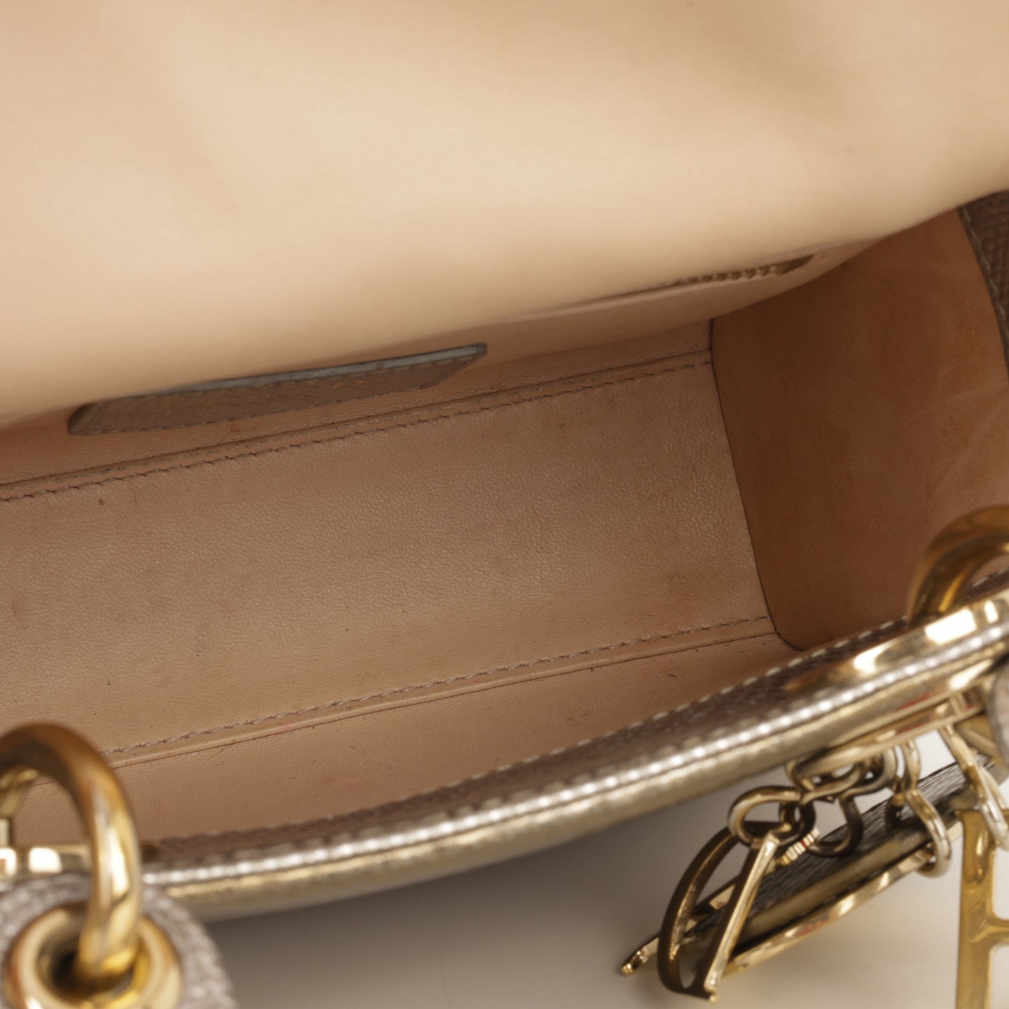 Dior Mini Lady Dior - Silver / Gold Metallic Karung Snake| Champagne Gold Hardware