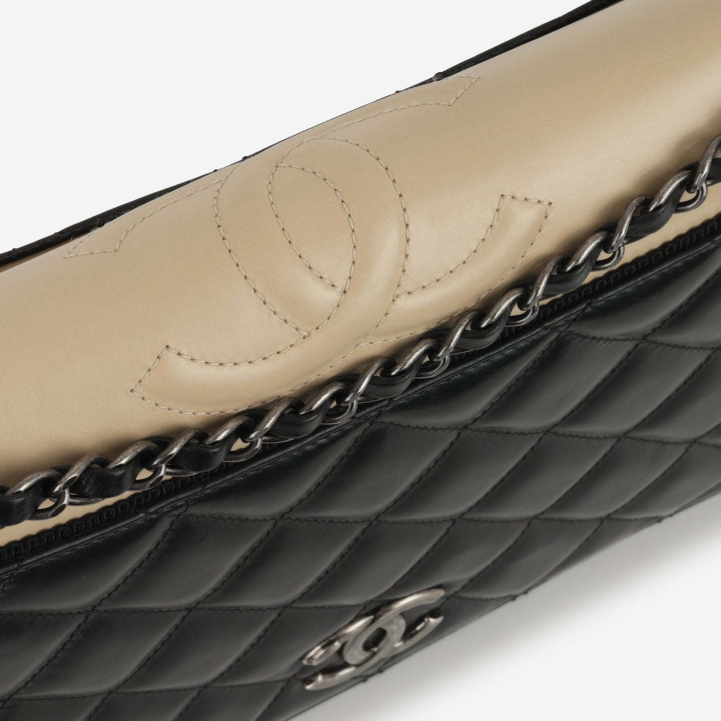 Chanel Quilted Ballerine Flap - Black/Beige Lambskin | Ruthenium Hardware