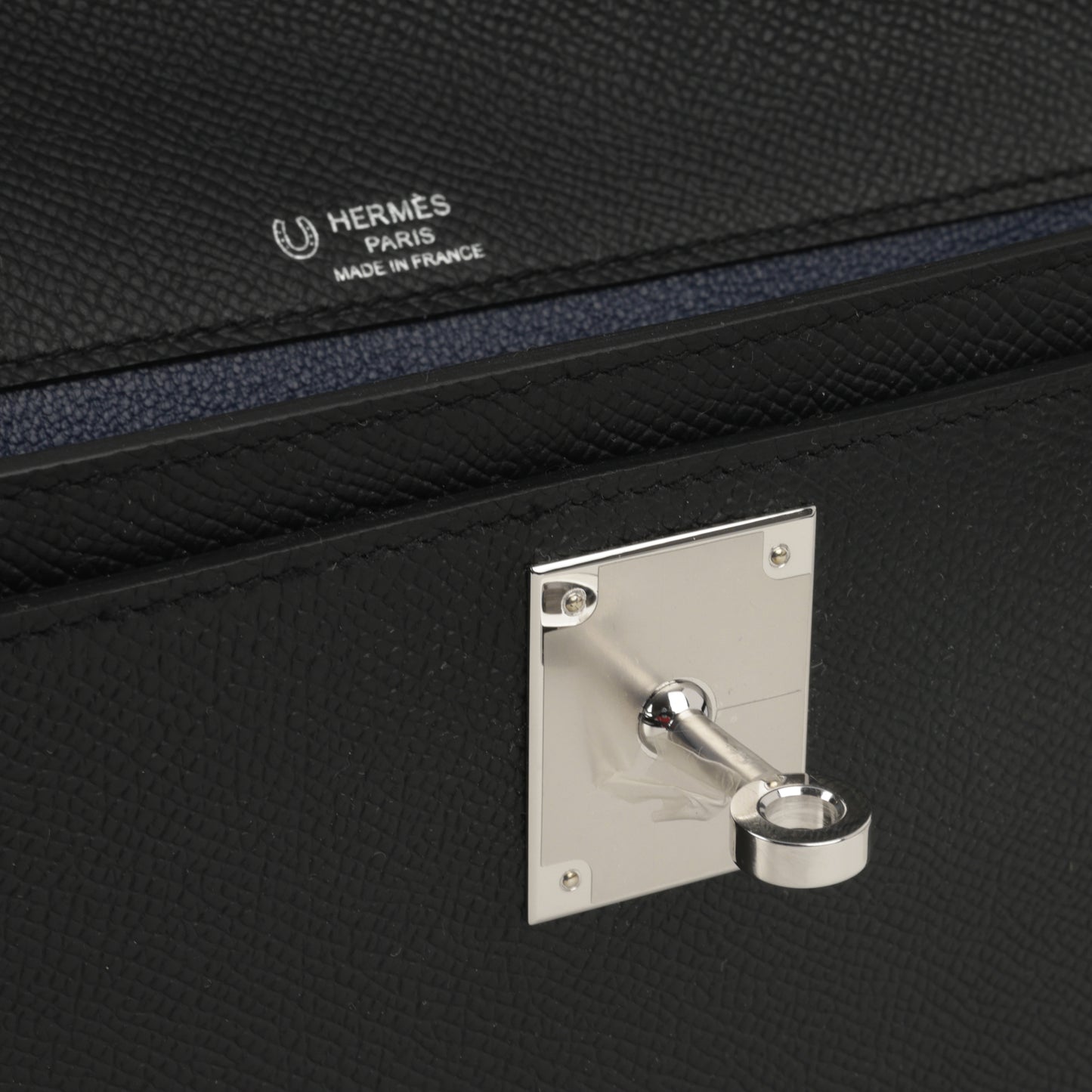 HSS Kelly Dépêches 25 - Noir / Bleu Saphir Epsom | Palladium Hardware