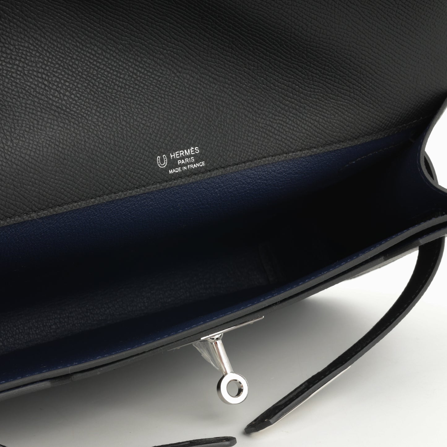 HSS Kelly Dépêches 25 - Noir / Bleu Saphir Epsom | Palladium Hardware