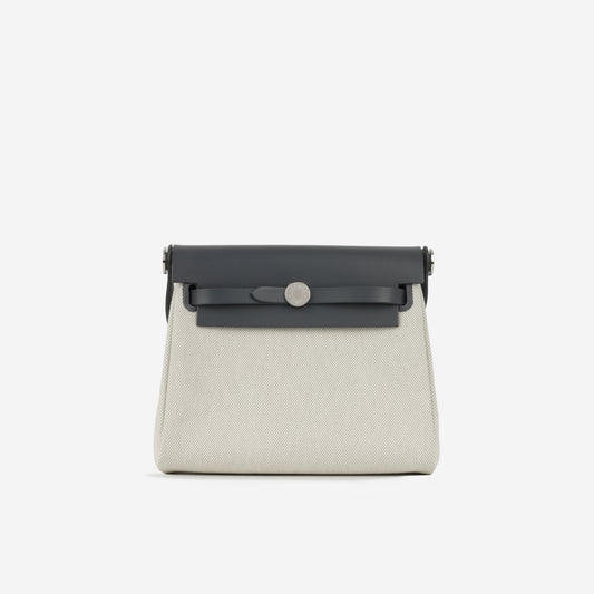 Mini Herbag 20 - Ecru / Bleu Glacier Canvas / Ardoise hunter | Palladium Hardware